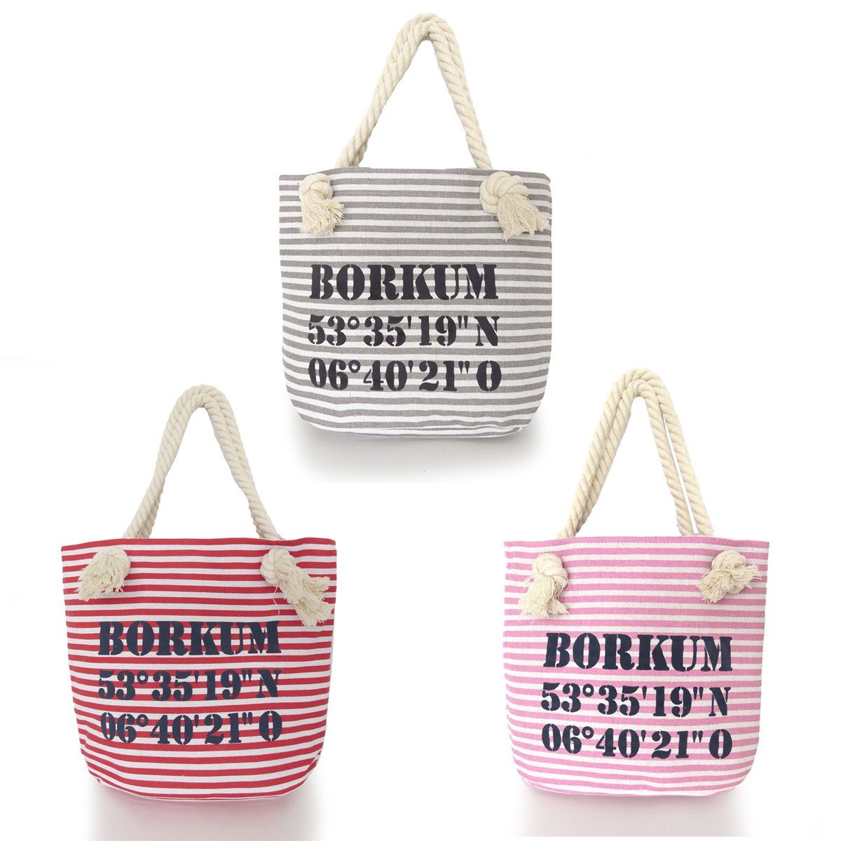 Umhängetasche Koordinaten Shopper XS Tasche Originelli Sonia "Borkum" rosa-marine Shopper