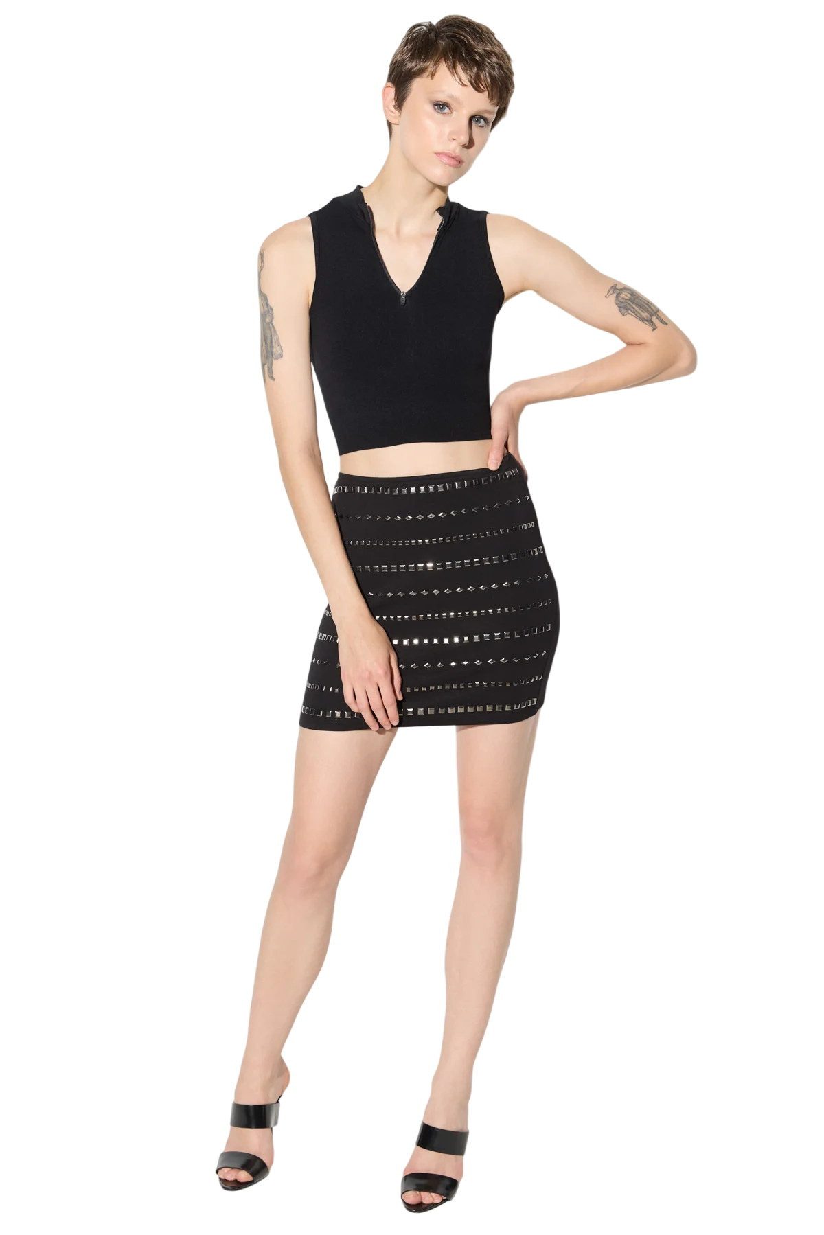 No Matter What Crop-Top Crop-Top mit Reißverschlusskragen