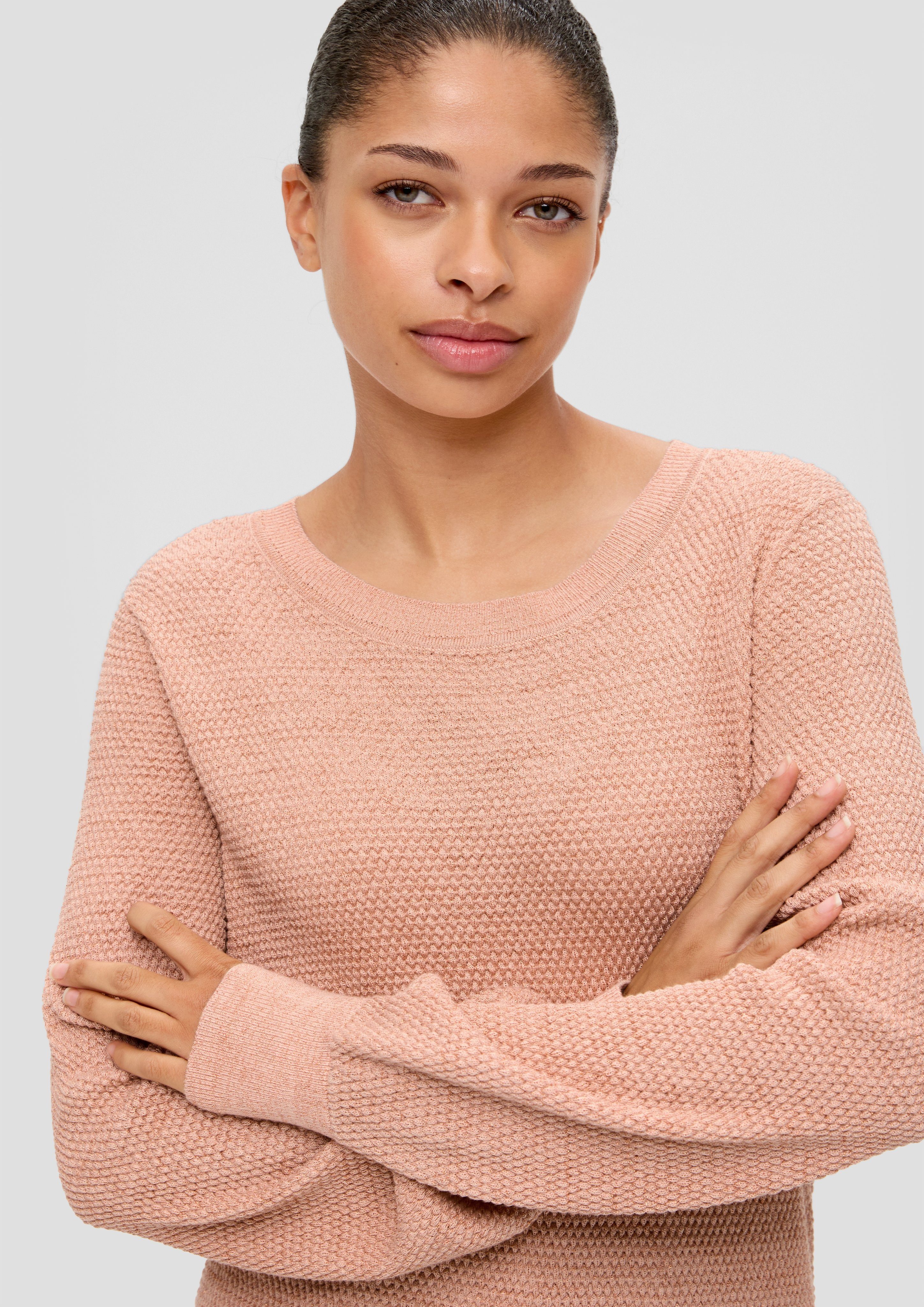 QS Strickpullover mit Puffärmel