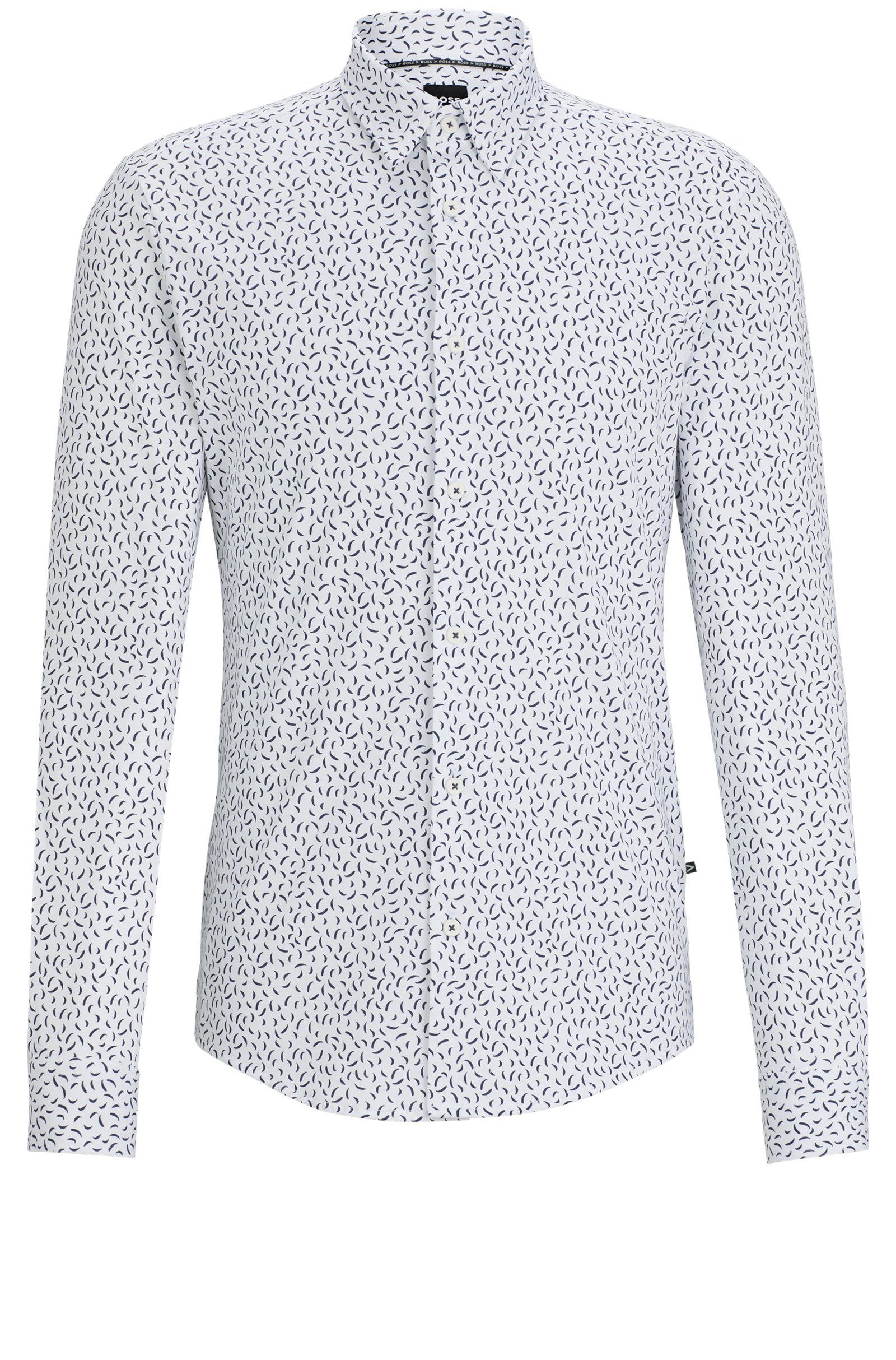 (1-tlg) (100) P-Roan-Kent BOSS Langarmhemd Weiß