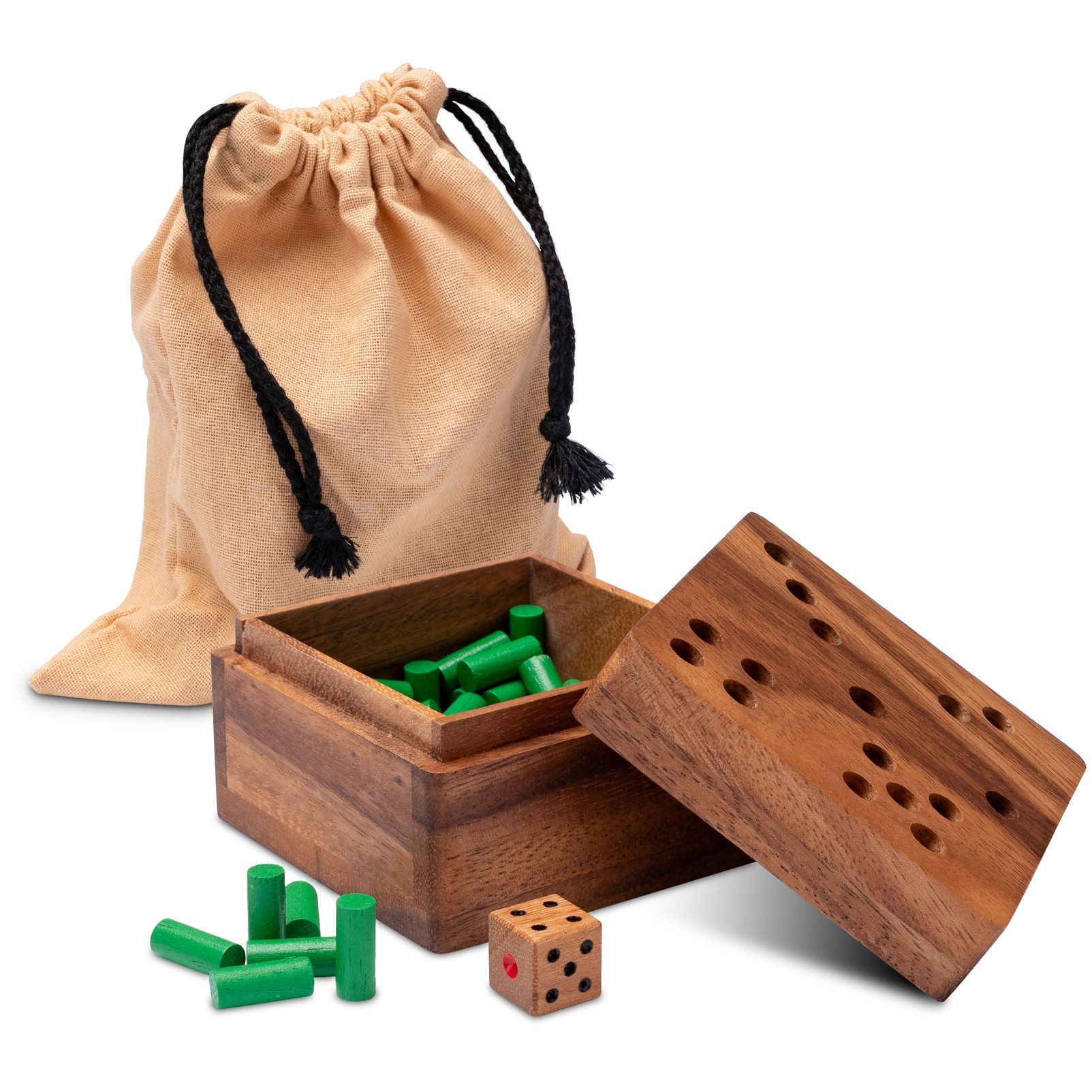 LOGOPLAY Spiel 6 raus Gr. XL, Familienspiel, 6 raus Gr. XL - für 2 bis 6 Spieler - Würfelspiel mit 40 Spielsteckern