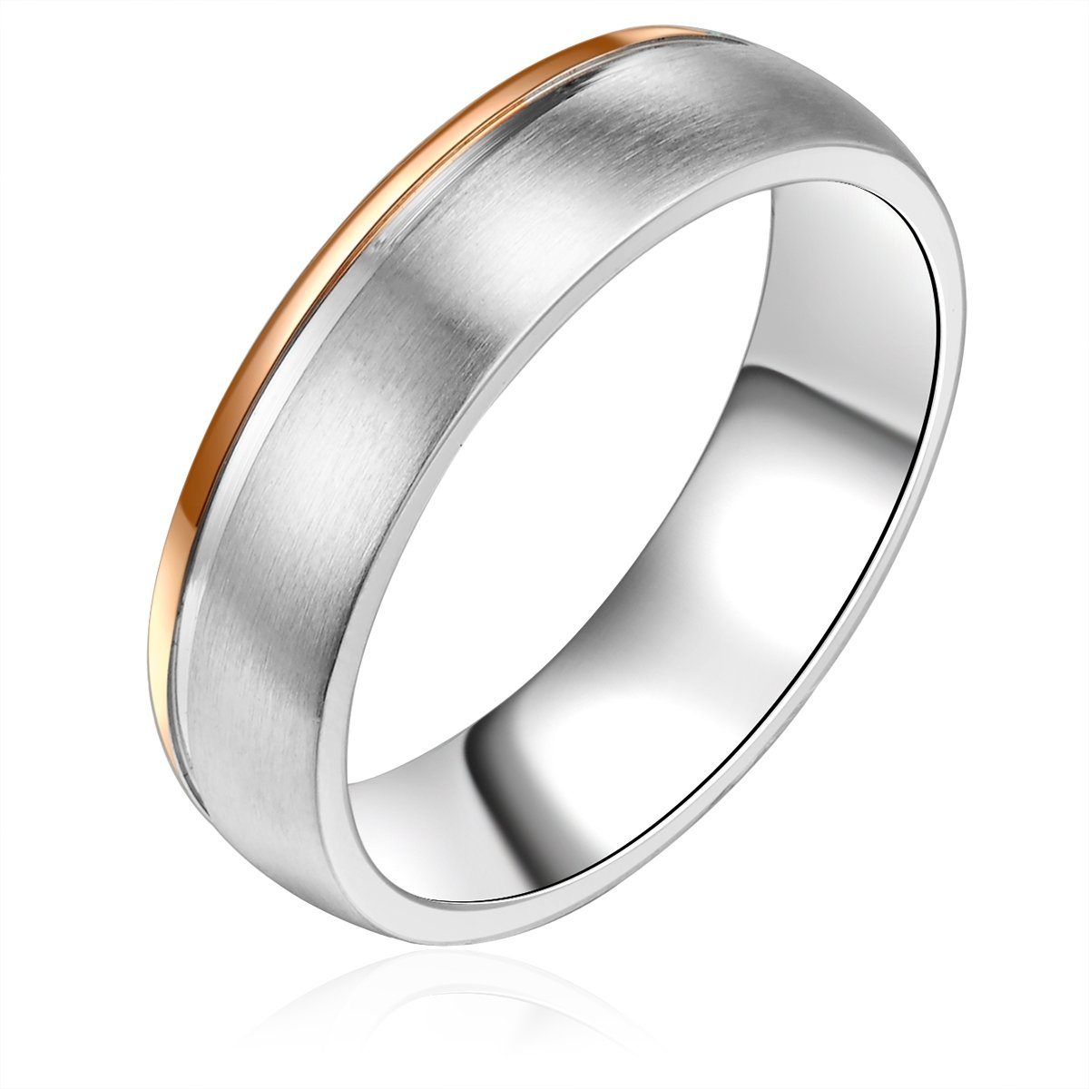 Trilani Fingerring silber/roségold, aus Edelstahl