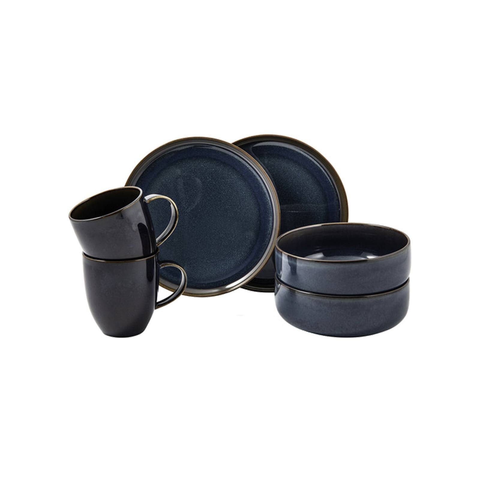 like. by Villeroy & Boch Frühstücks-Geschirrset Crafted Denim Frühstücks-Set 6er Set (6-tlg), 2 Personen, Porzellan