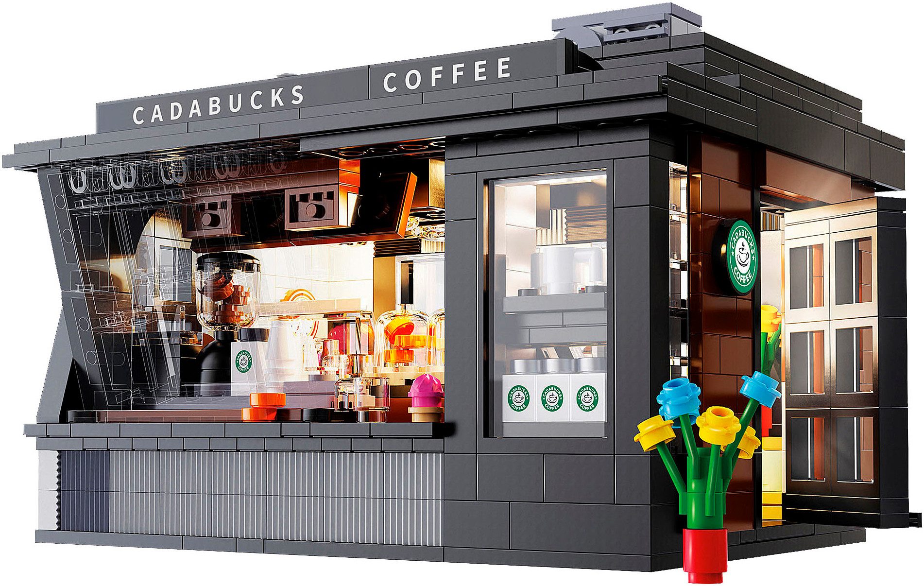 Jamara CaDA, Bricks, Coffee House (402884) Konstruktions-Spielset, (768 St), mit LED Licht