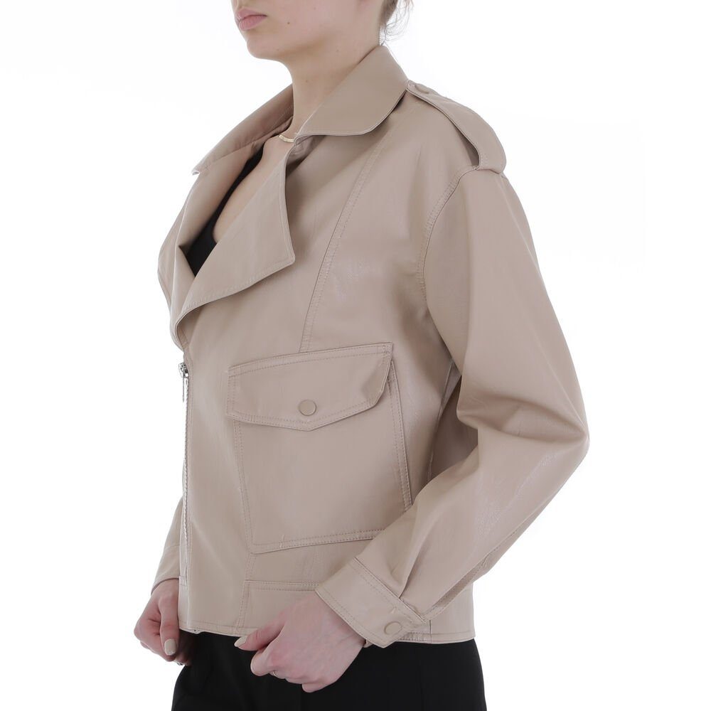 Ital-Design Steppjacke Damen Biker (80171189) Bikerjacke in Beige günstig online kaufen