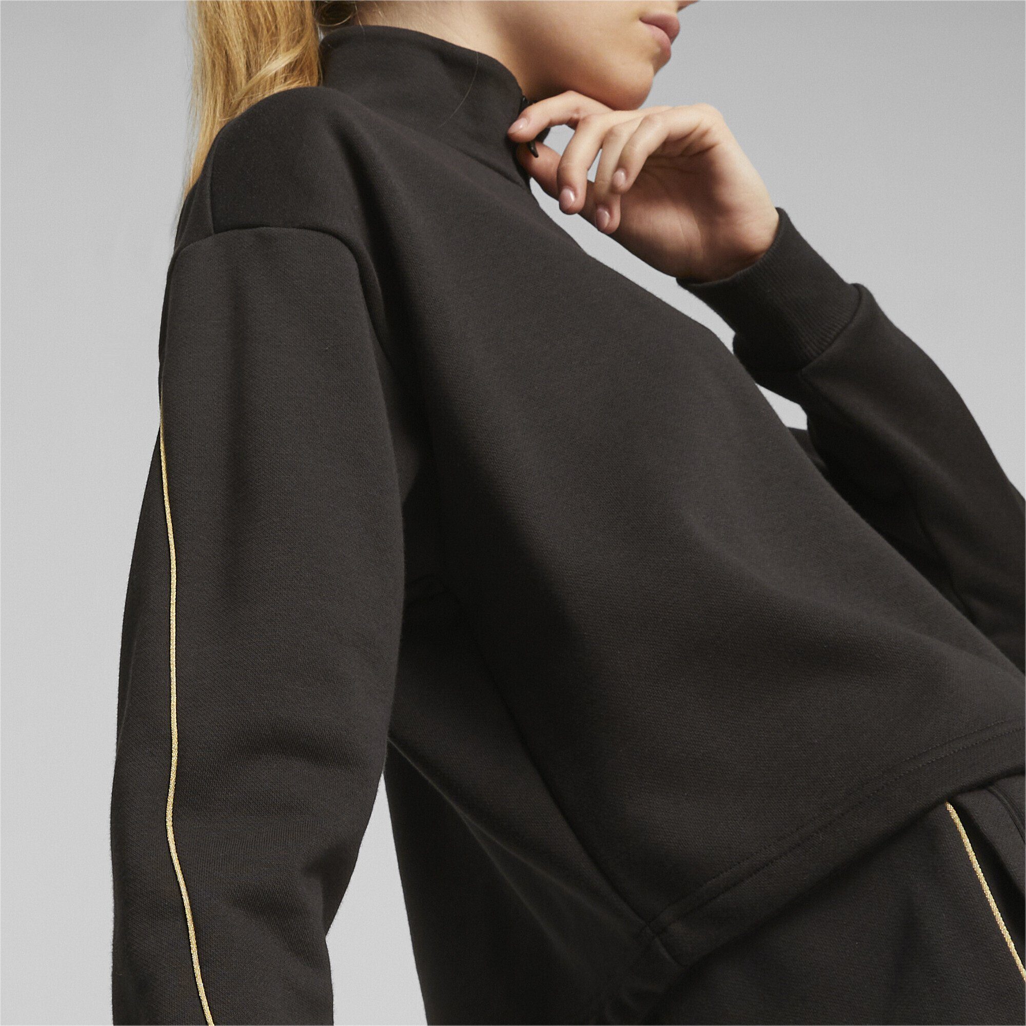 Half-Zip ESS+ GOLD Black Sweatshirt MINIMAL PUMA Damen