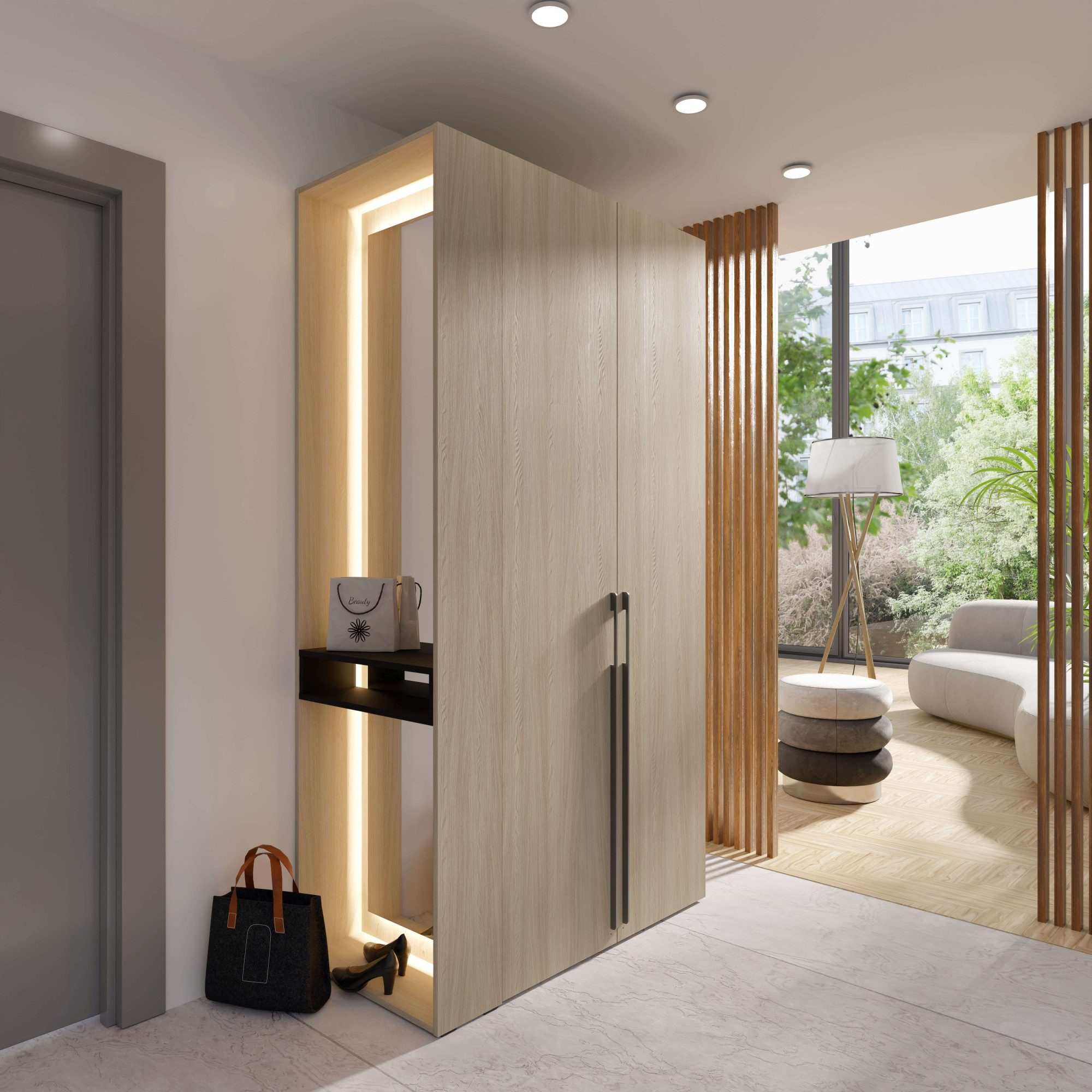 Home affaire Kleiderschrank TRENTO Garderobe, Wäscheschrank mit Spiegel und günstig online kaufen