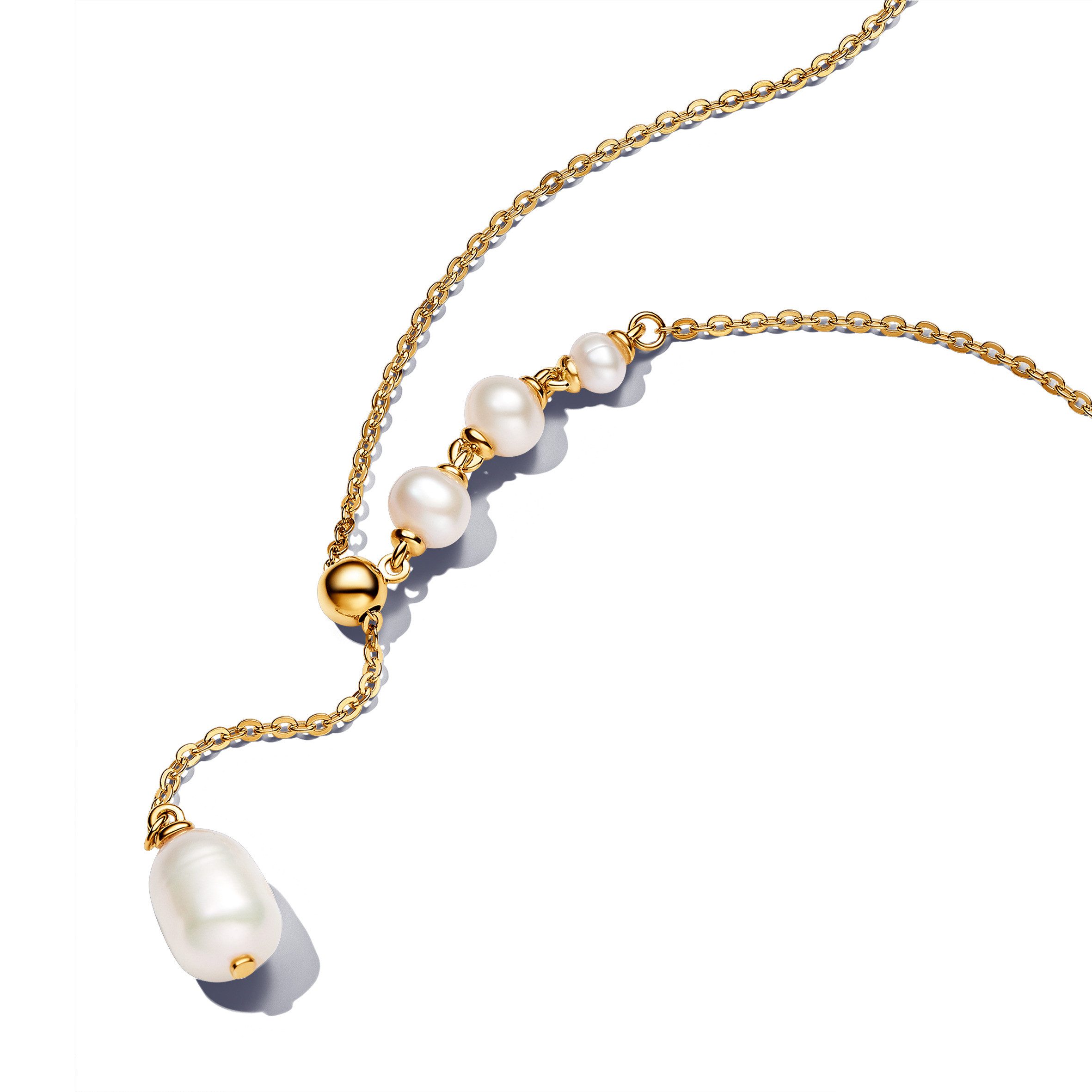 Pandora Kette mit Anhänger Pandora Kette Pearl Drop 363259C01-65 vergoldet