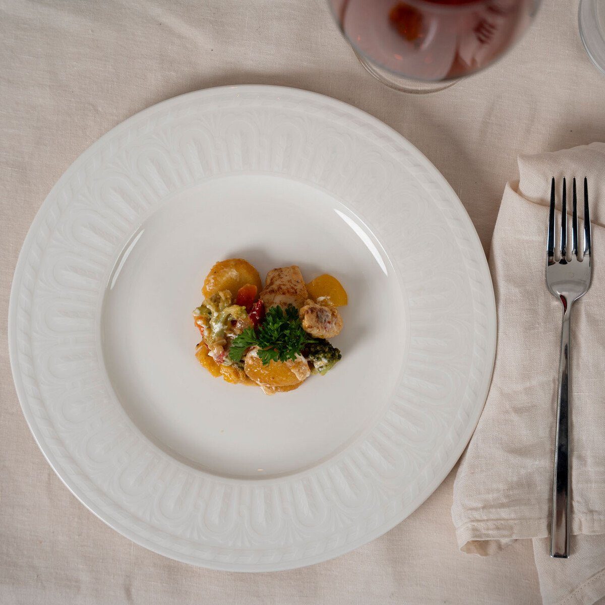 Villeroy & Boch Speiseteller Speiseteller 27 cm Cellini weiß 6-tlg.