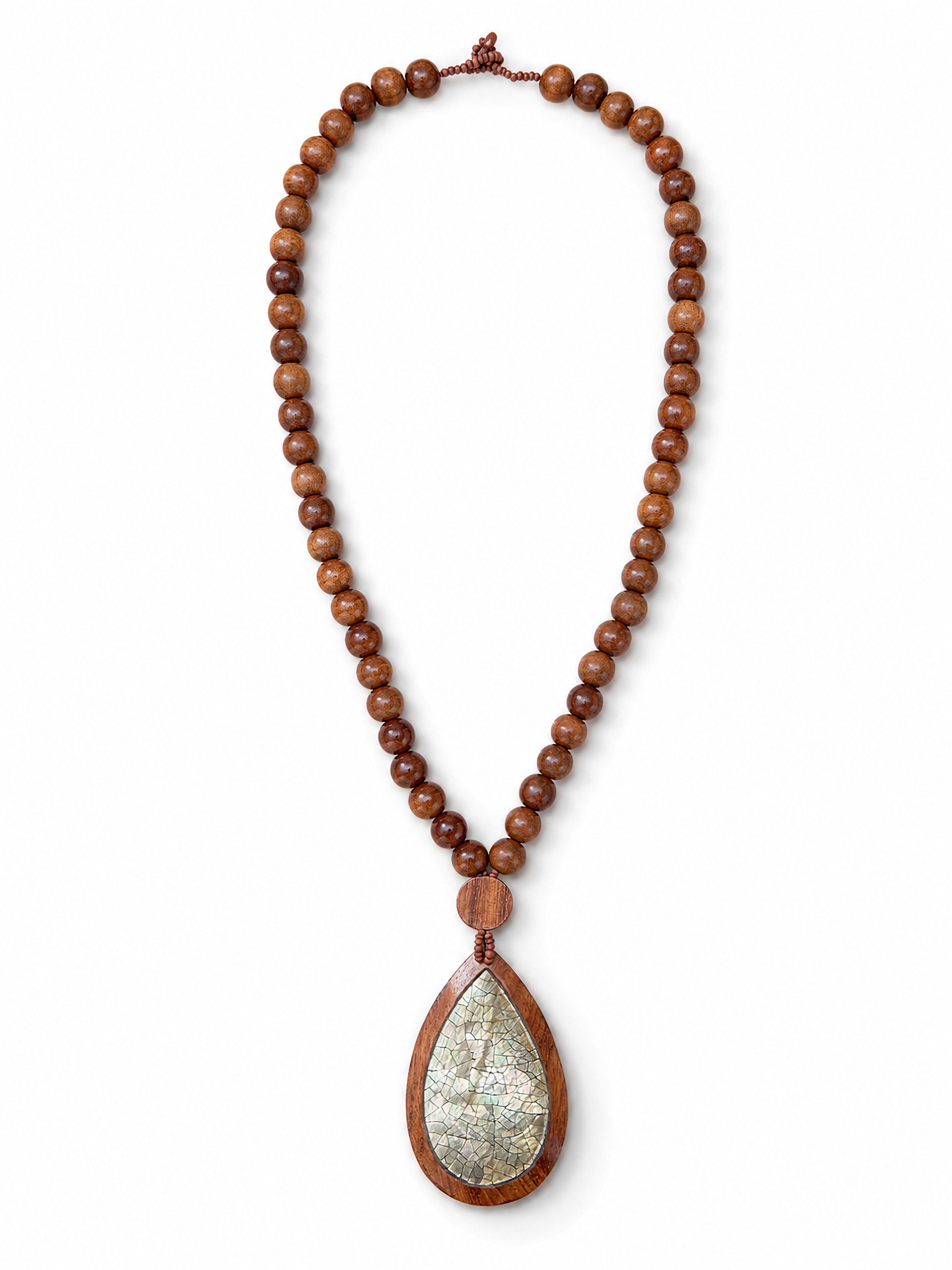 COLLEZIONE ALESSANDRO Lange Kette Luna, aus Holz und echten Muscheln