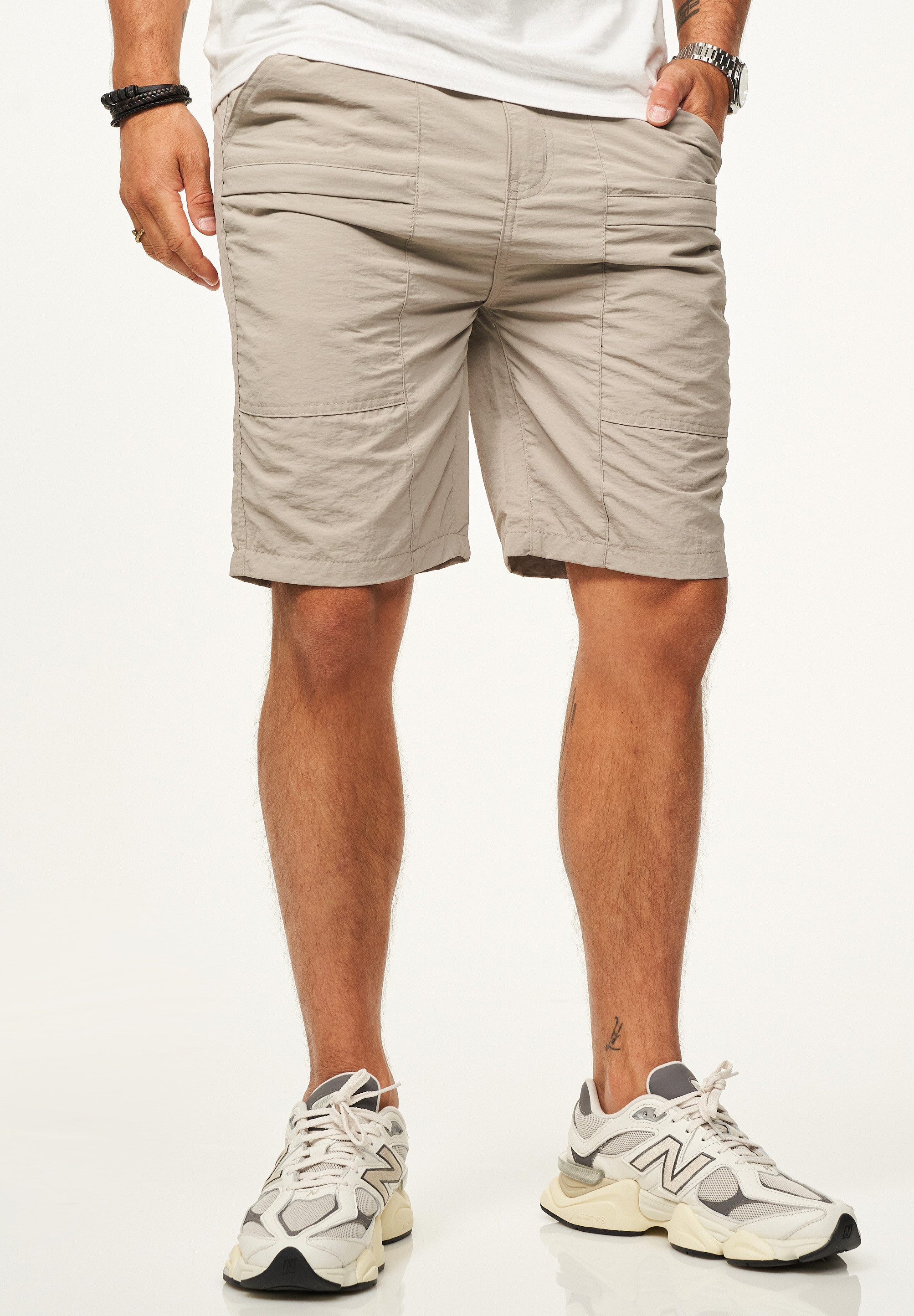 Herren Shorts 3er Pack - Sportshorts Mit Reißverschlusstaschen & Kordelzug