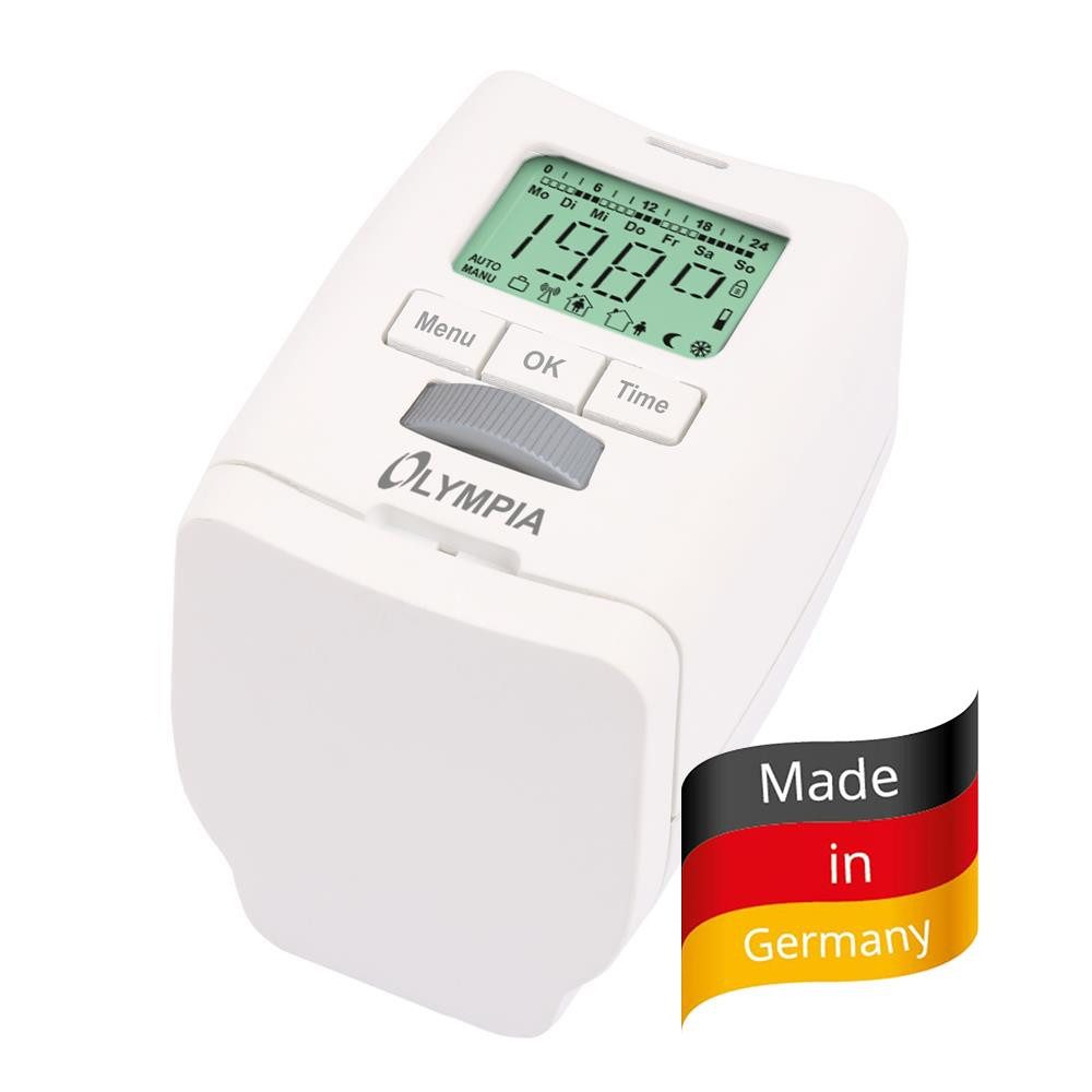 OLYMPIA OFFICE Heizkörperthermostat HT 430-22 Elektronisch Heizungsthermostat digital programmierbar smart, (inkl. Adapter: Danfoss RA, Danfoss RAV, Danfoss RAVL) Heizkörper Heizungsregeler, Thermostat, Heizkörperthermostat, Batterie