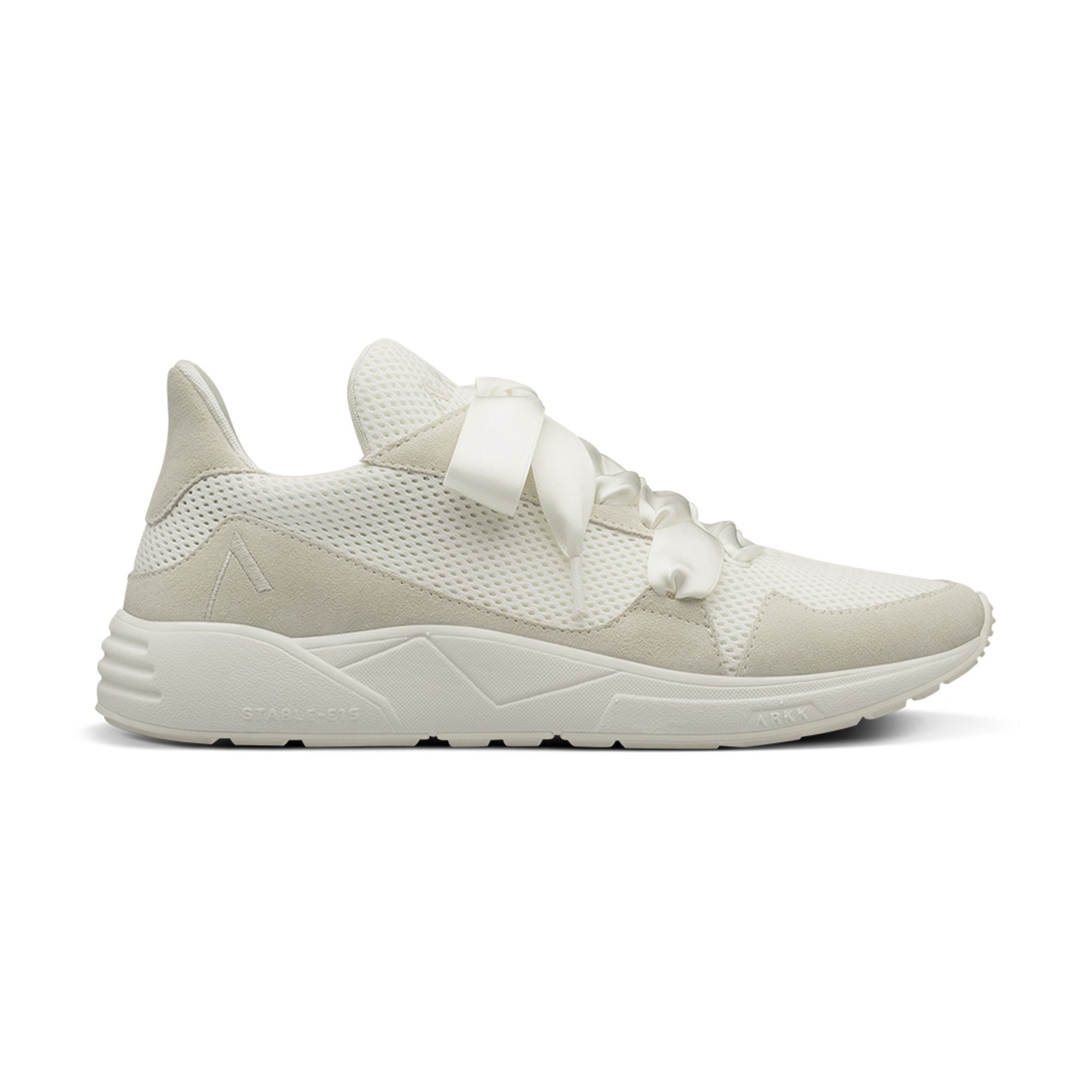 ARKK Copenhagen Serinin Mesh S-E15 Satin aus Sneaker Doppelschnürsenkel White Off