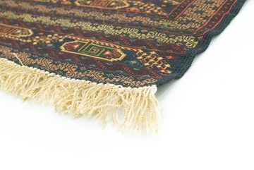 Wollteppich Kelim Afghan Teppich handgewebt braun, morgenland, rechteckig, Höhe: 4 mm, Kurzflor