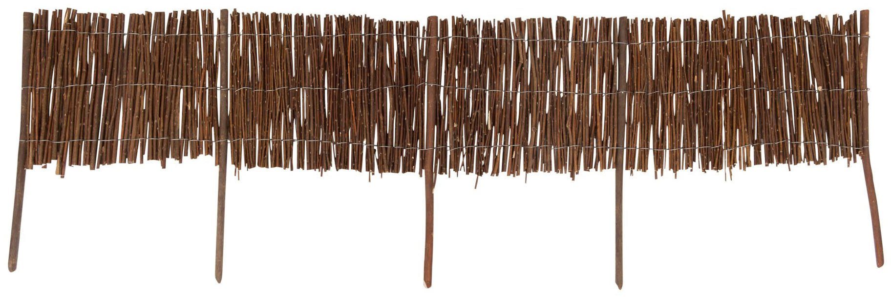 Windhager Beetumrandung aus Weide für Blumen- und Gemüsebeete, flexible Beeteinfassung, LxH: 100x35 cm, beliebig verlängerbar, Beetabgrenzung 100 x 35 cm