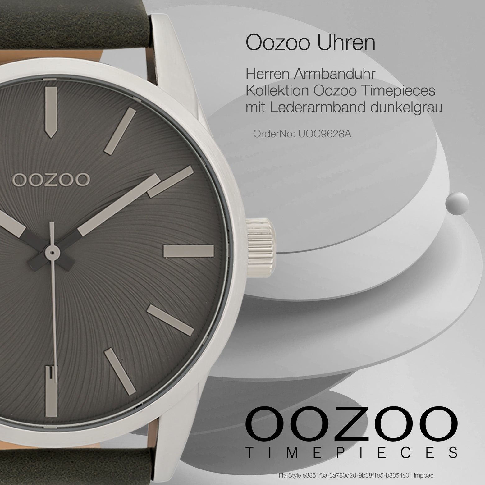 OOZOO Quarzuhr Oozoo Unisex Armbanduhr Timepieces Analog, (Analoguhr), Herren, Damenuhr rund, groß (ca. 45mm) Lederarmband, Fashion-Style