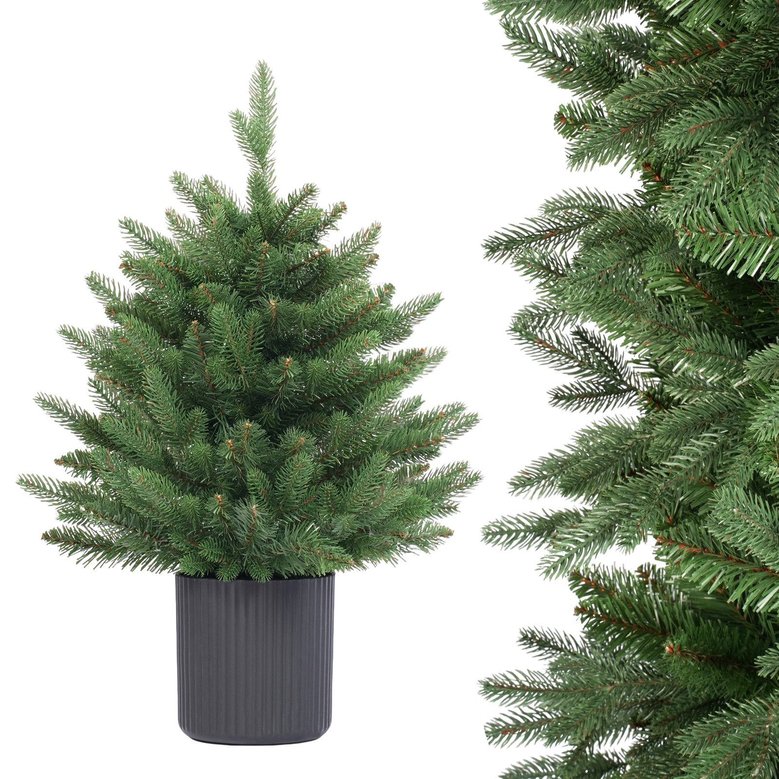 Salcar Künstlicher Weihnachtsbaum Weihnachtsbaum Künstlich Spritzguss Christbaum mit Stecksystem PVC PE, Nordmanntanne, 60 cm hoch mit 200 …