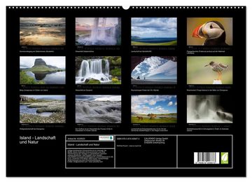 CALVENDO Wandkalender Island - Landschaft und Natur (Premium, hochwertiger DIN A2 Wandkalender 2023, Kunstdruck in Hochglanz)