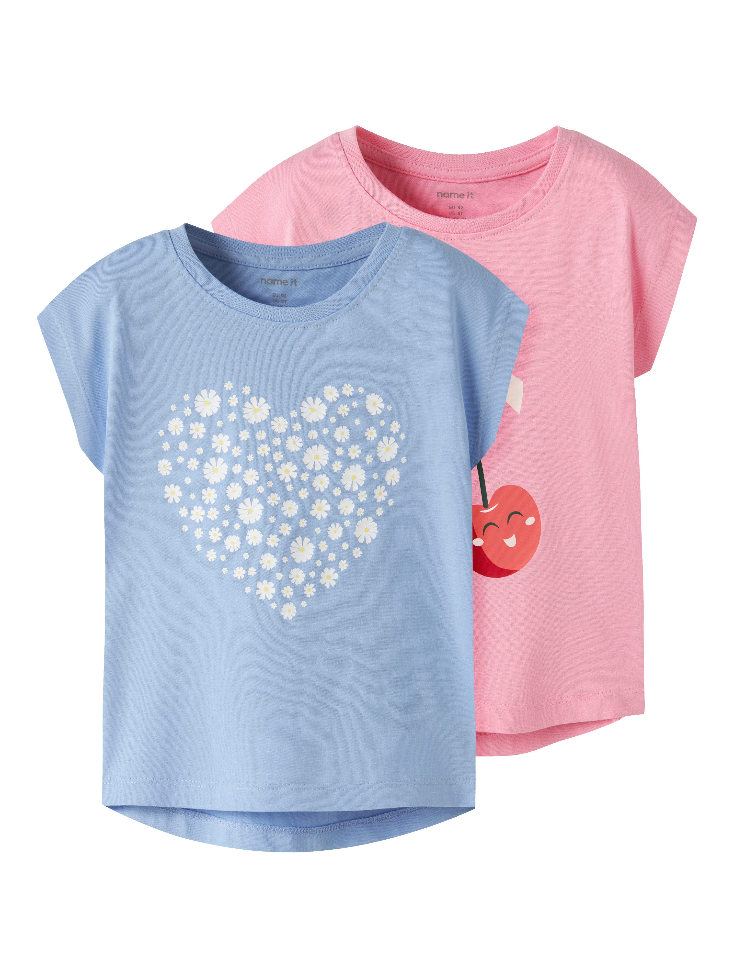 Name It T-Shirt NMFVIGEA 2P CAPSL TOP (Packung, 2-tlg) Baumwolle, regular fit