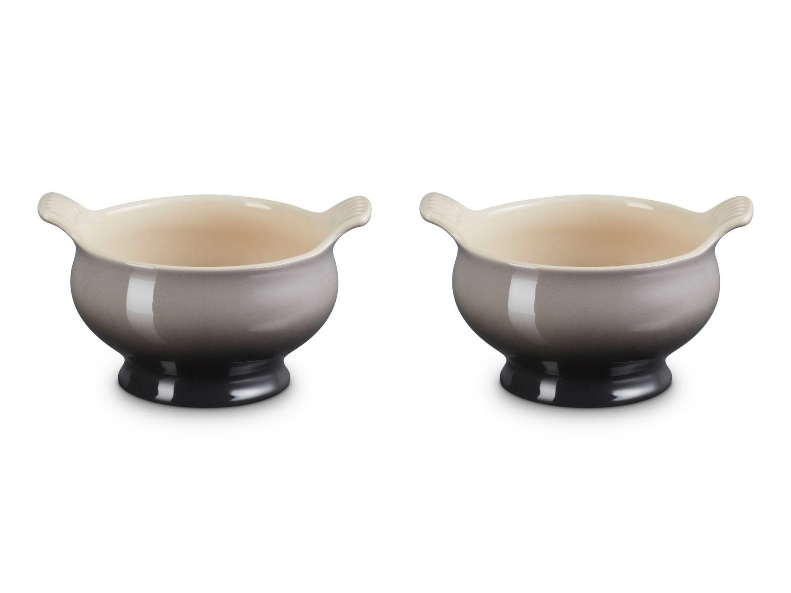 LE CREUSET Schüssel Suppenterrine Tradition flint 0,6l 2er Set, Steinzeug, (Terrinen)