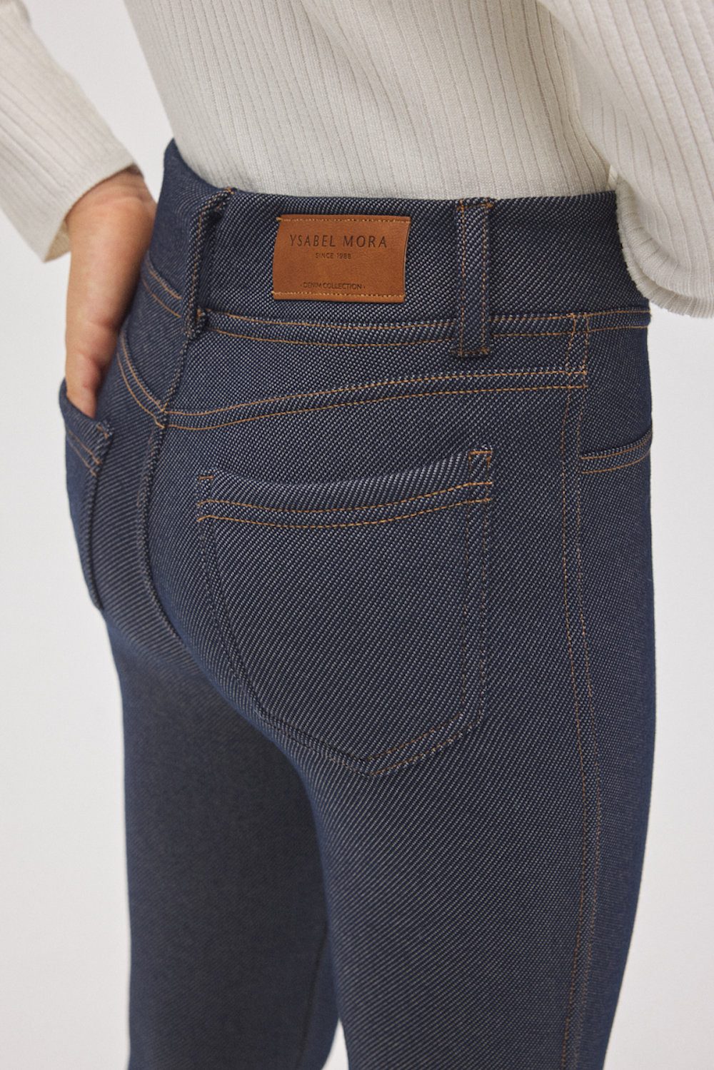 YSABEL MORA Leggings Ysabel Mora warme Thermo Leggings Taschen Jeanslook marino jeans (1-tlg., kein Set)