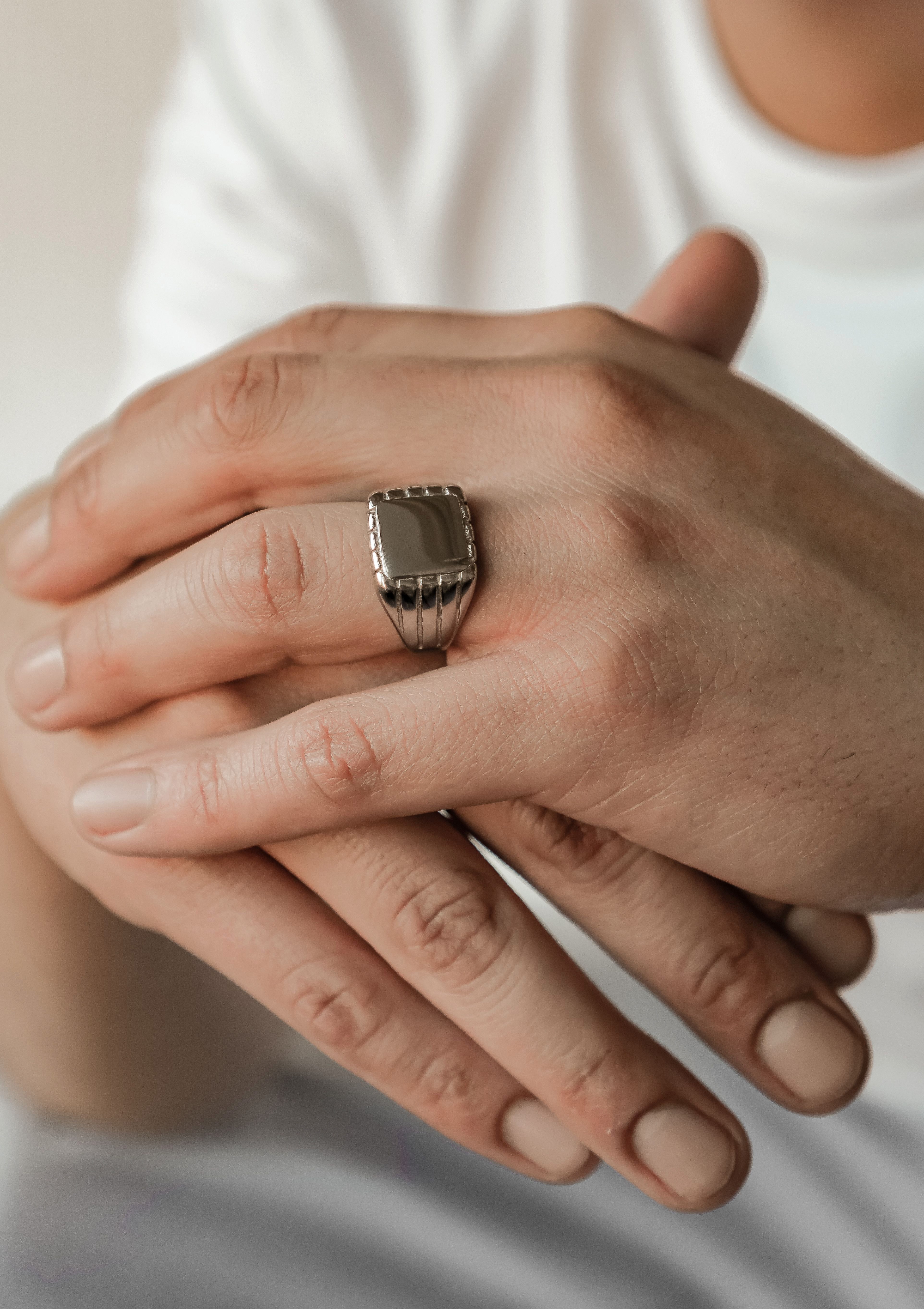 Hey Happiness Siegelring Rechteck mit Gravur, günstig online kaufen