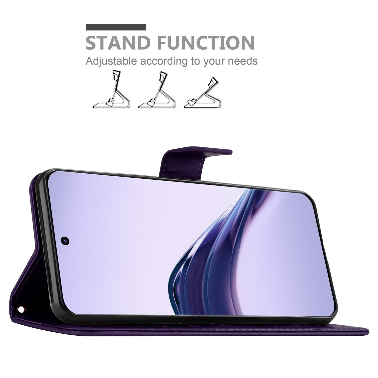 Cadorabo Handyhülle für Realme 13 Pro 5G Hülle Realme 13 Pro 5G, Hülle Schutzhülle Blumen Flower mit Standfunktion Kartenfach Magnet