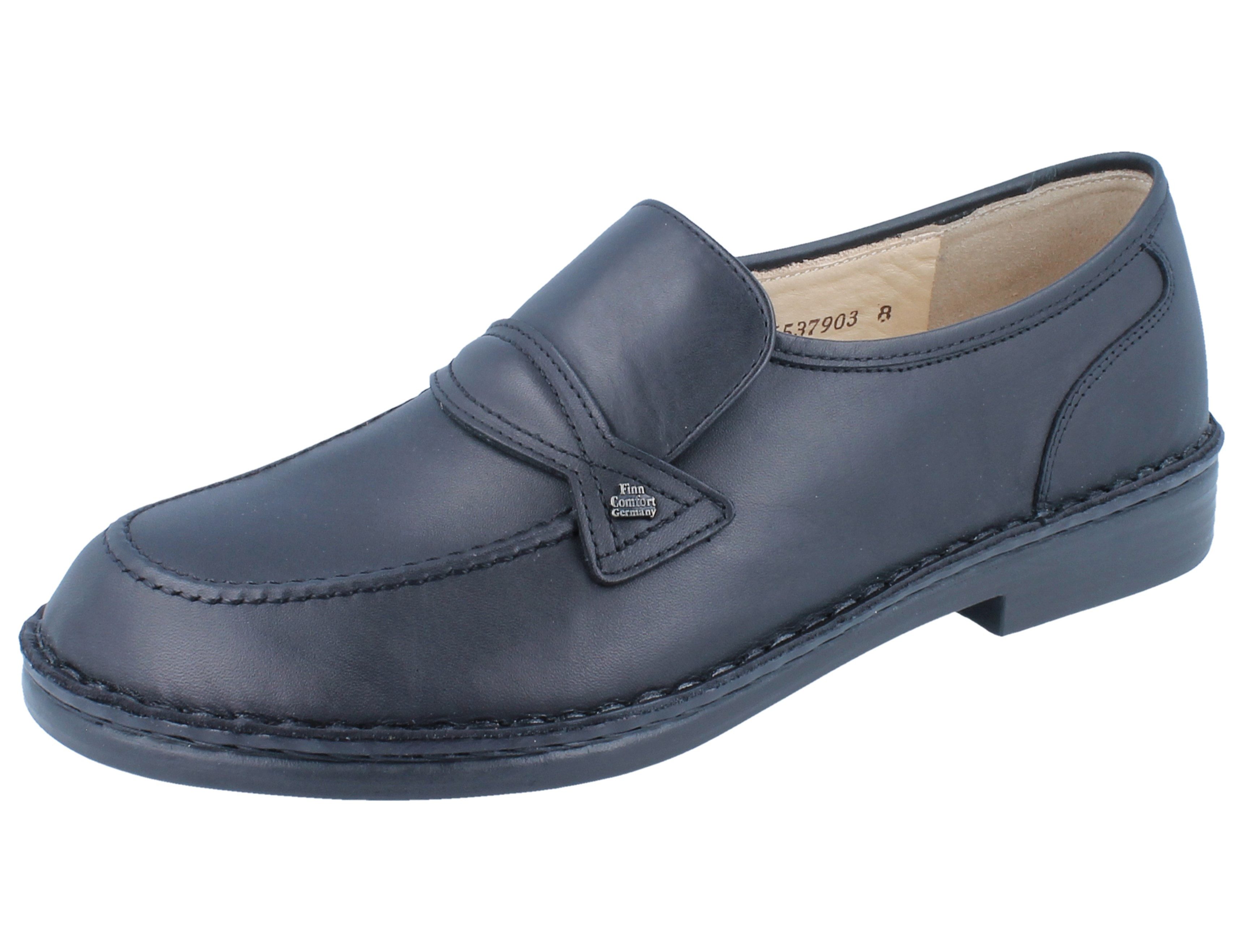 Finn Comfort FINN COMFORT Toledo Herren Slipper schwarz Glattleder - Größe: UK 11 Slipper Wechselfußbett