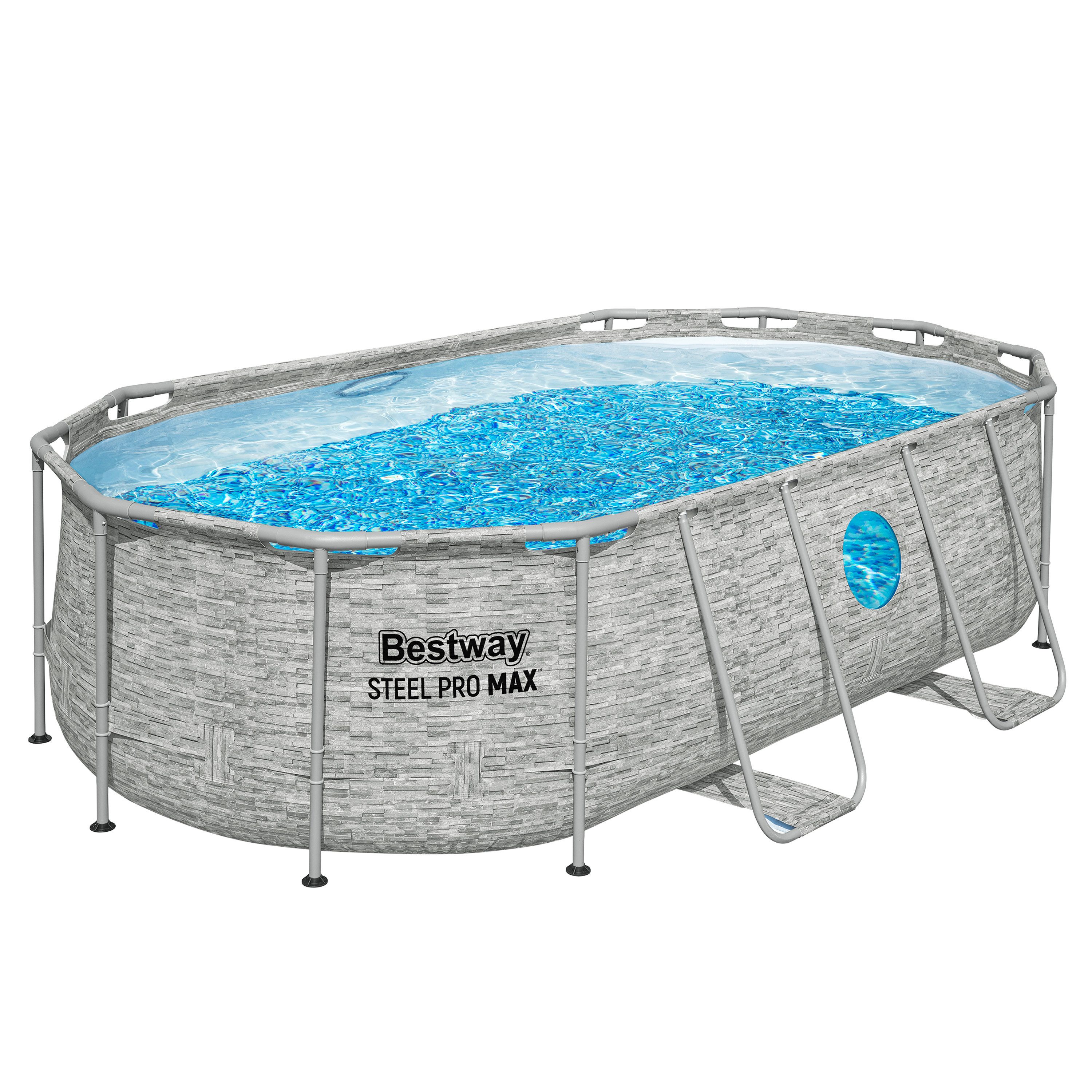 Bestway Framepool Steel Pro MAX™ Splashview™ (Packung, ohne Zubehör), 427 x 250 x 100 cm