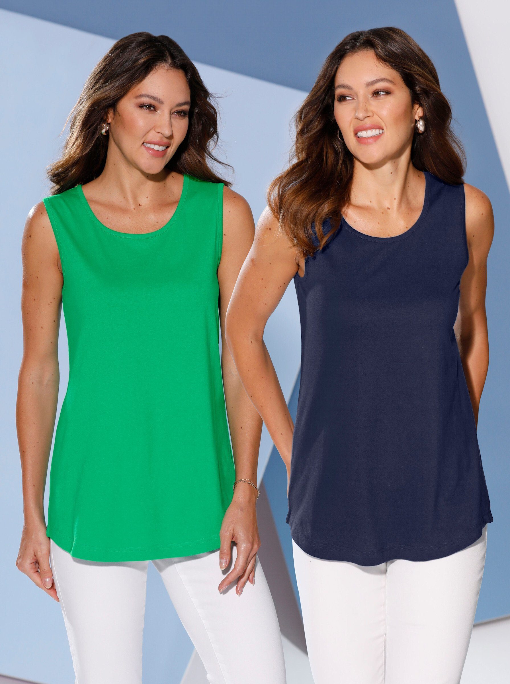 Sieh an! Shirttop Doppelpack Tops Ärmellos (2-tlg)