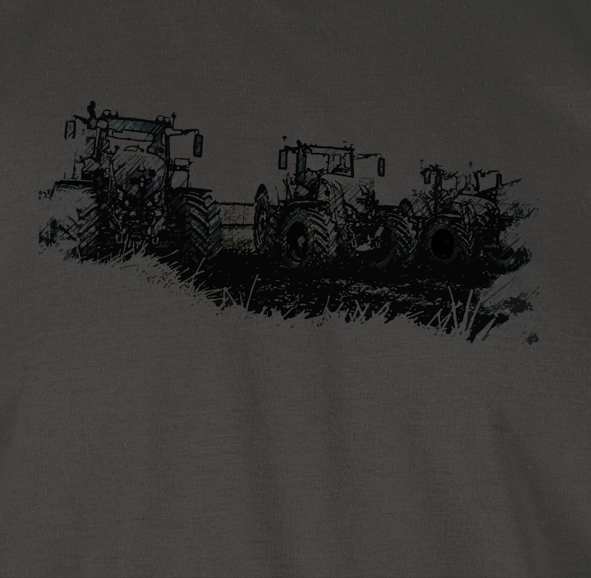 Shirtracer T-Shirt Wiese Dunkelgrau 1 Traktoren Traktor