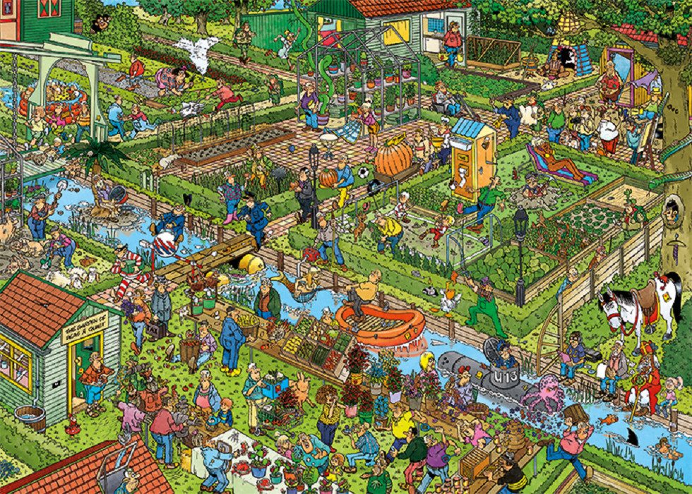 Jan van Haasteren Puzzle Jumbo Spiele 19057 Jan van Haasteren Gemüsegarten 1000 Teile Puzzle, 1000 Puzzleteile