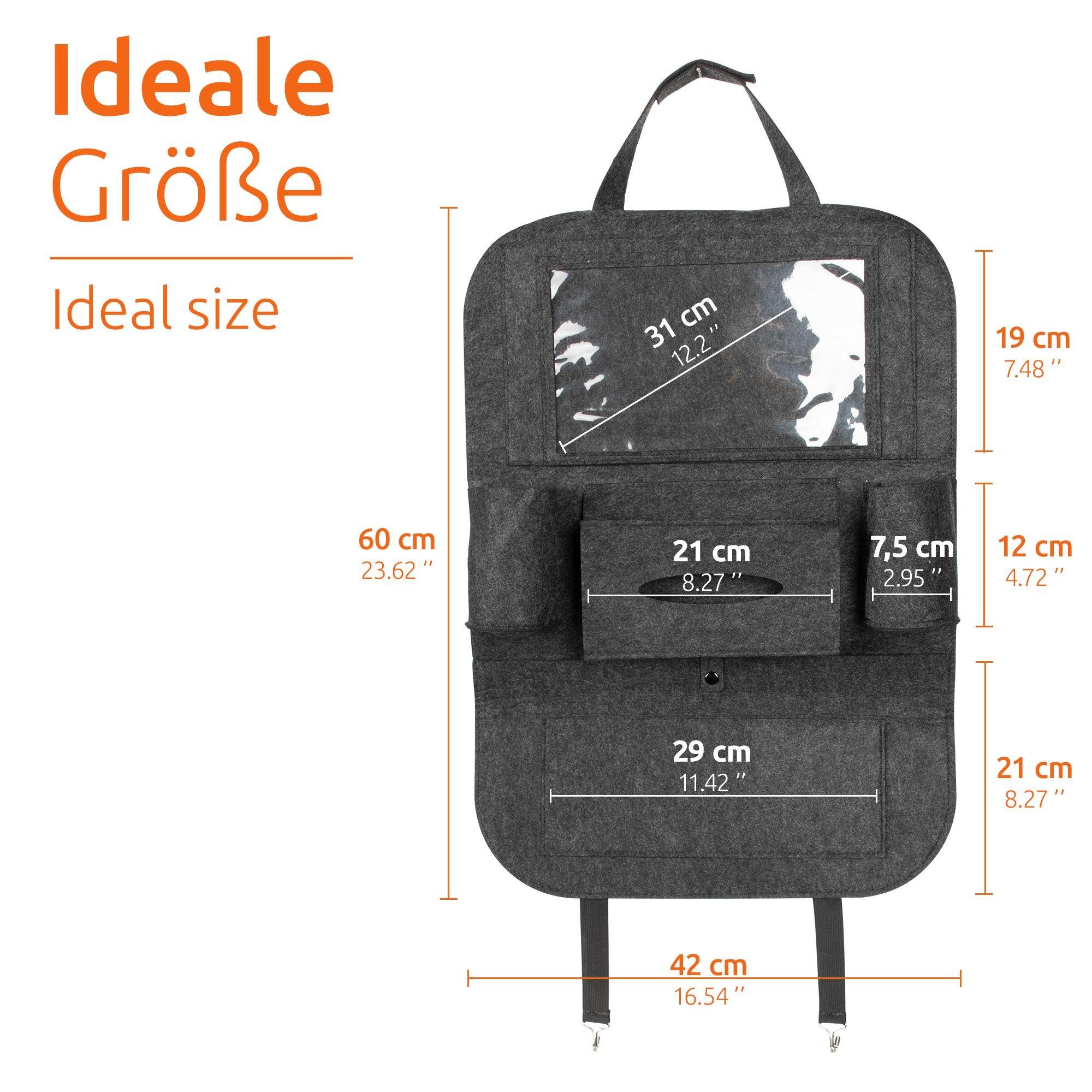 Rückenlehnentasche Für Auto - Mit IPad Fach & Netztaschen