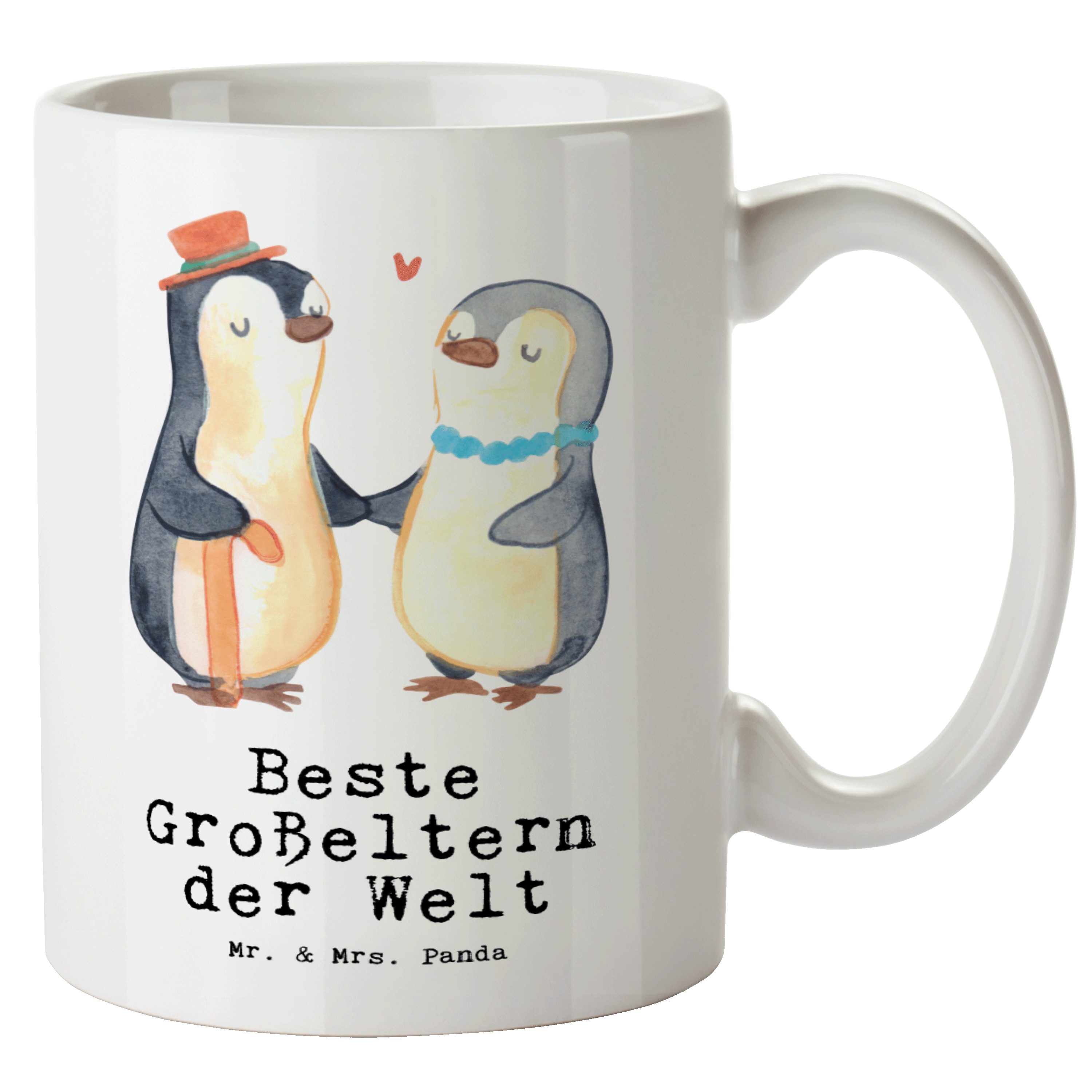 Mr. & Mrs. Panda Tasse Geschenk, Tasse Pinguin Beste mac, - - Oppa, XL der Keramik Welt Großeltern Freude Weiß