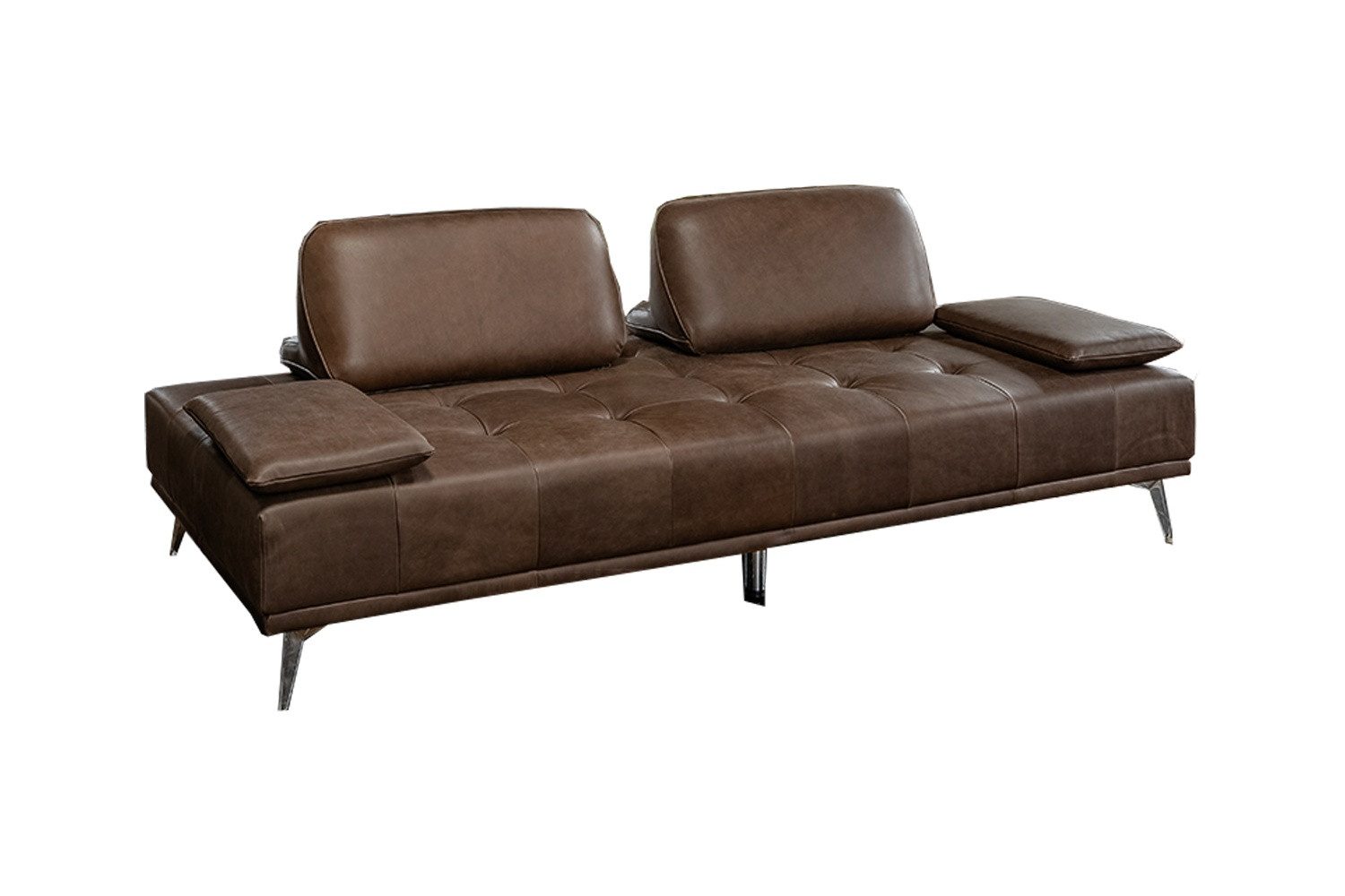 KAWOLA Schlafsofa WIOLO Daybed Leder dunkelbraun - Komfort & Flexibilität, Couch mit Schlaffunktion, inklusive Kissen, verschiebbar