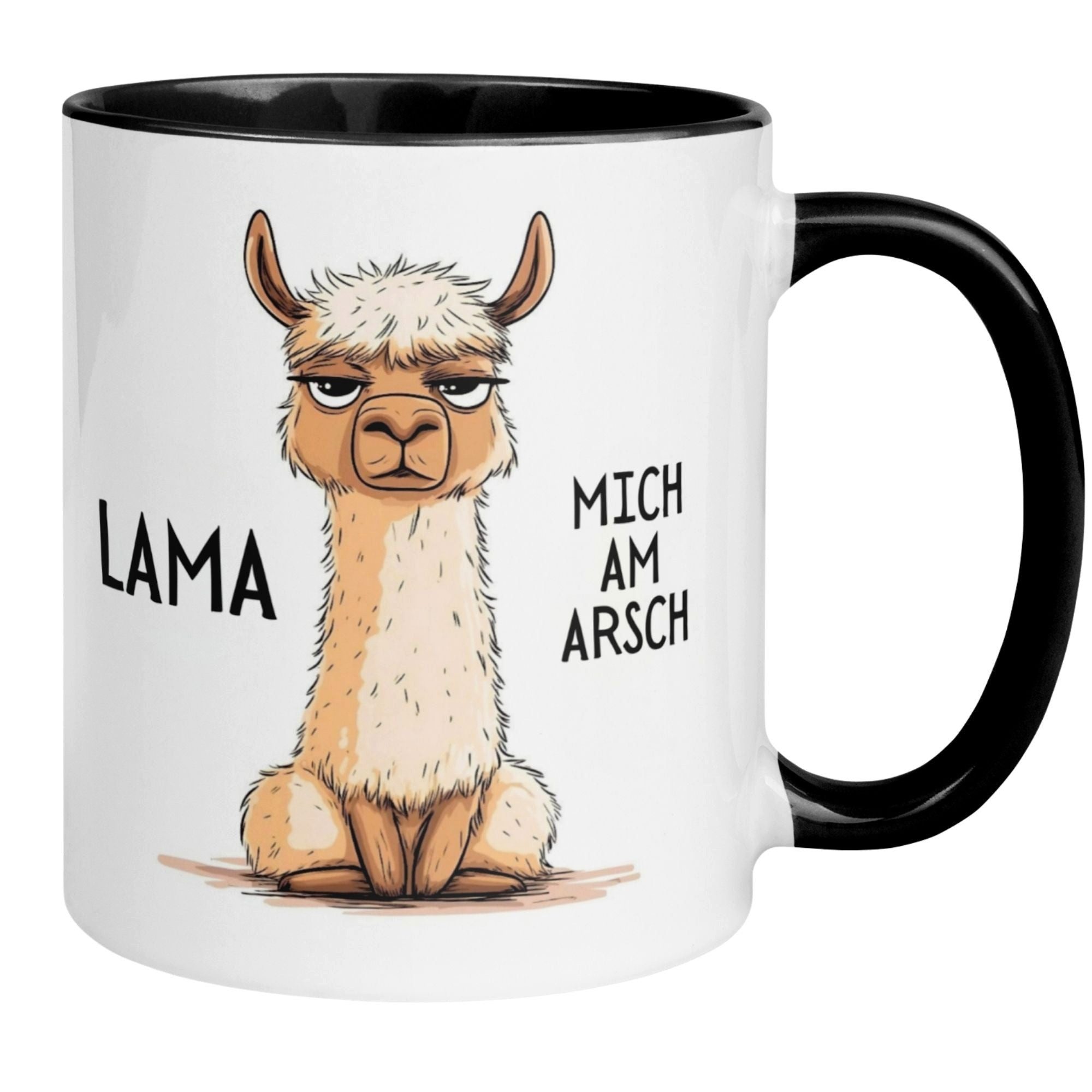 Momentals Tasse Lama – „Lama mich am Arsch“ – lustiger Lama Geschenk Becher, Gratis Versand · Links-&Rechtshänder · Spülmaschinenfest