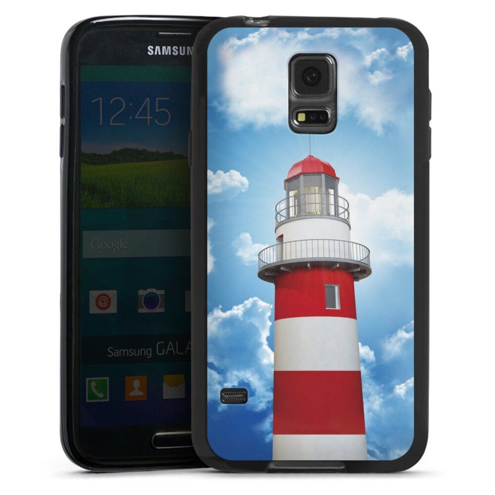 DeinDesign Handyhülle Leuchtturm Wolke Himmel Leuchtturm, Samsung Galaxy S5 Silikon Hülle Bumper Case Handy Schutzhülle