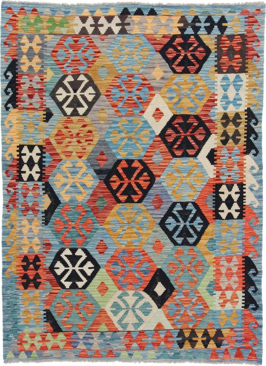 Orientteppich Kelim Afghan 129x174 Handgewebter Orientteppich, Nain Trading, rechteckig, Höhe: 3 mm