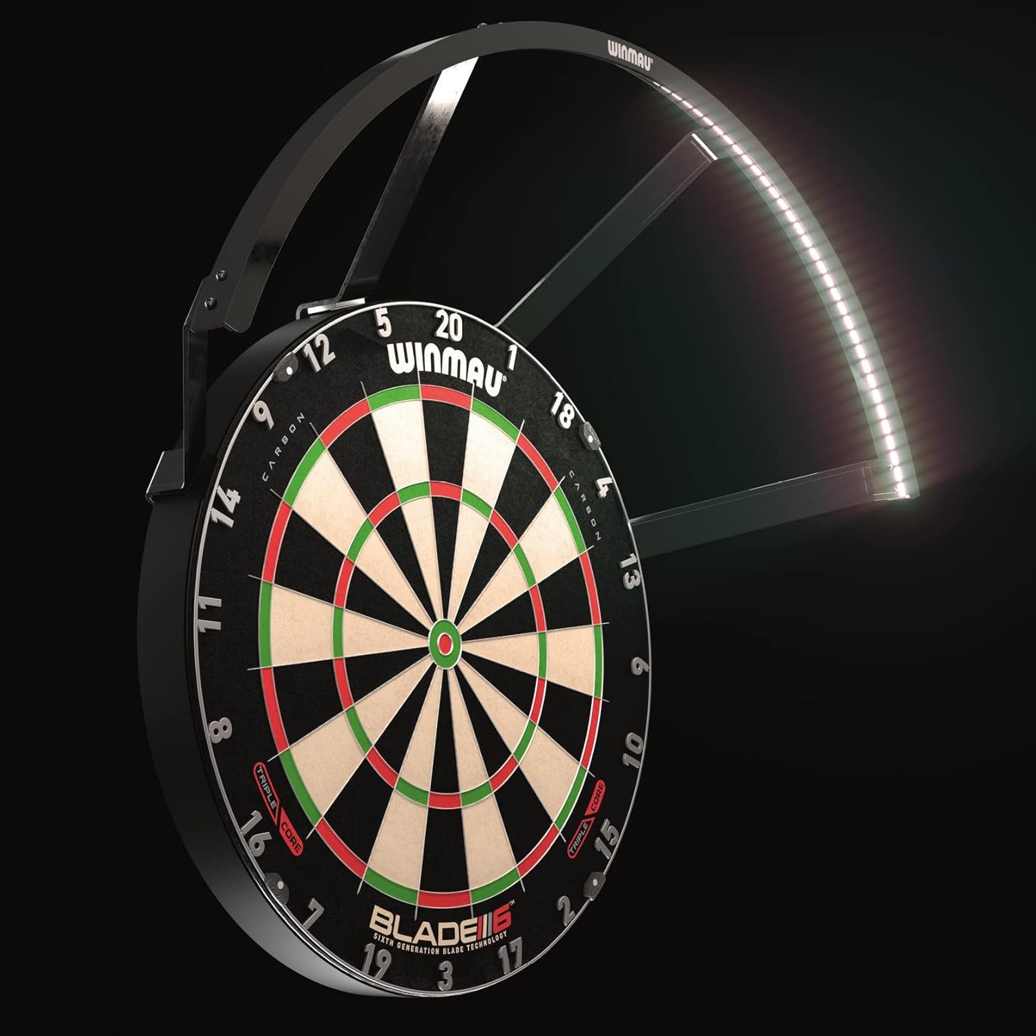 Winmau Dart-Wandschutz Polaris + Blade 6 Triple Core Carbon + Catchring