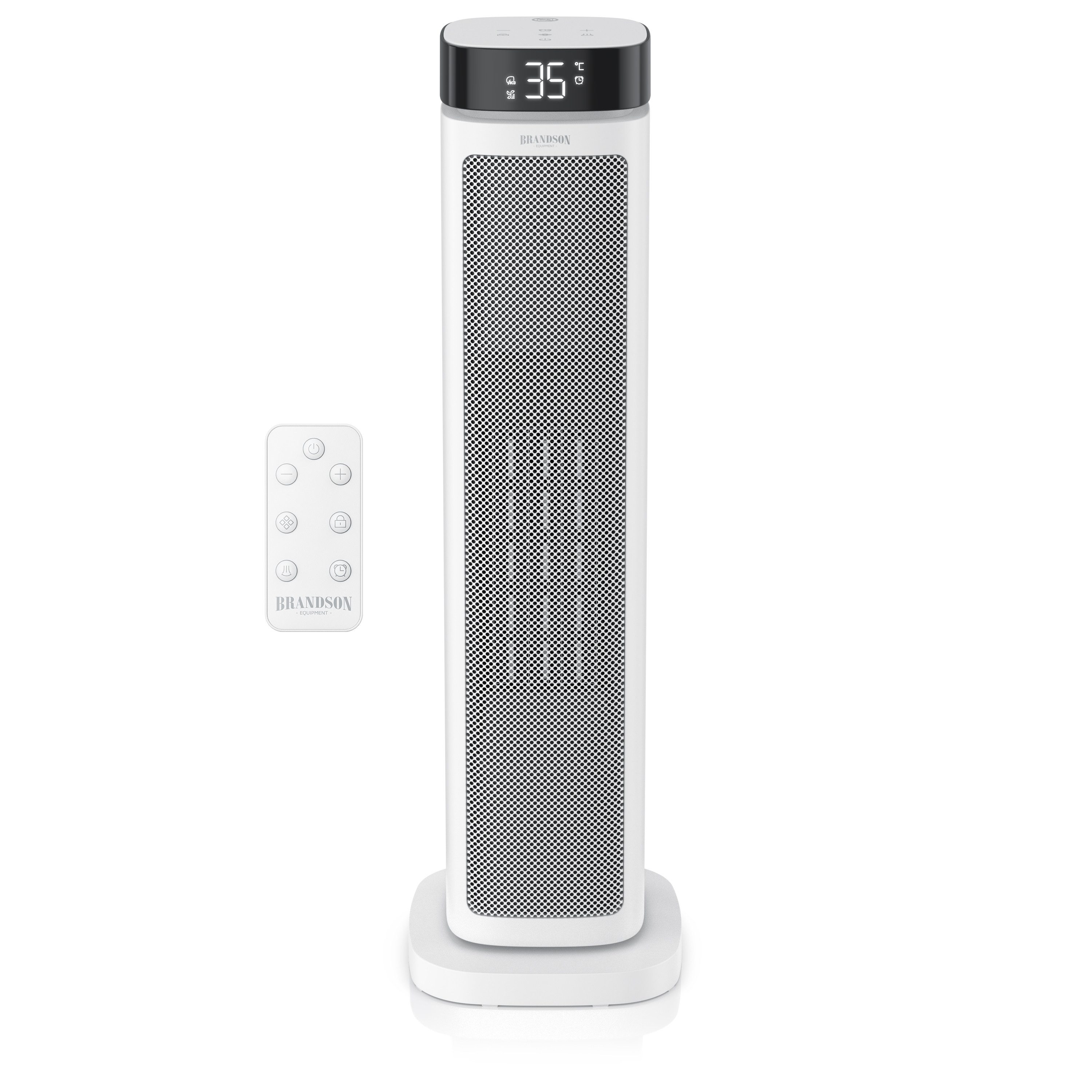 Brandson Heizlüfter Keramik-Heizlüfter 2000 W energiesparend, 12h-Timer, Fernbedienung, 2000 W, Thermostat, ECO-Modus, Oszillation, Kippschutz, Sperrfunktion