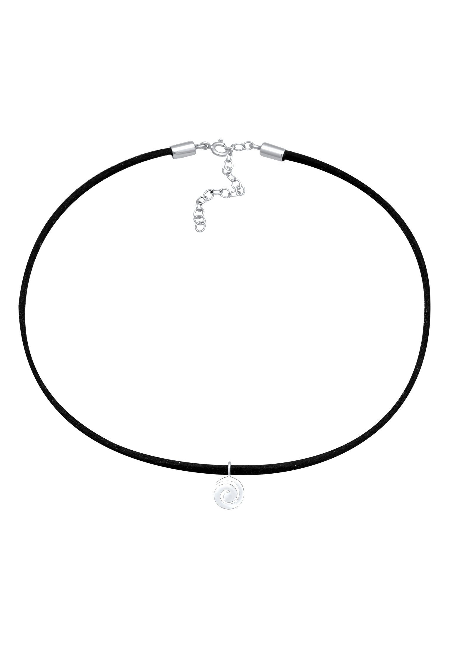Elli Choker Choker Velour Schwarz Spirale Trend 925 Silber