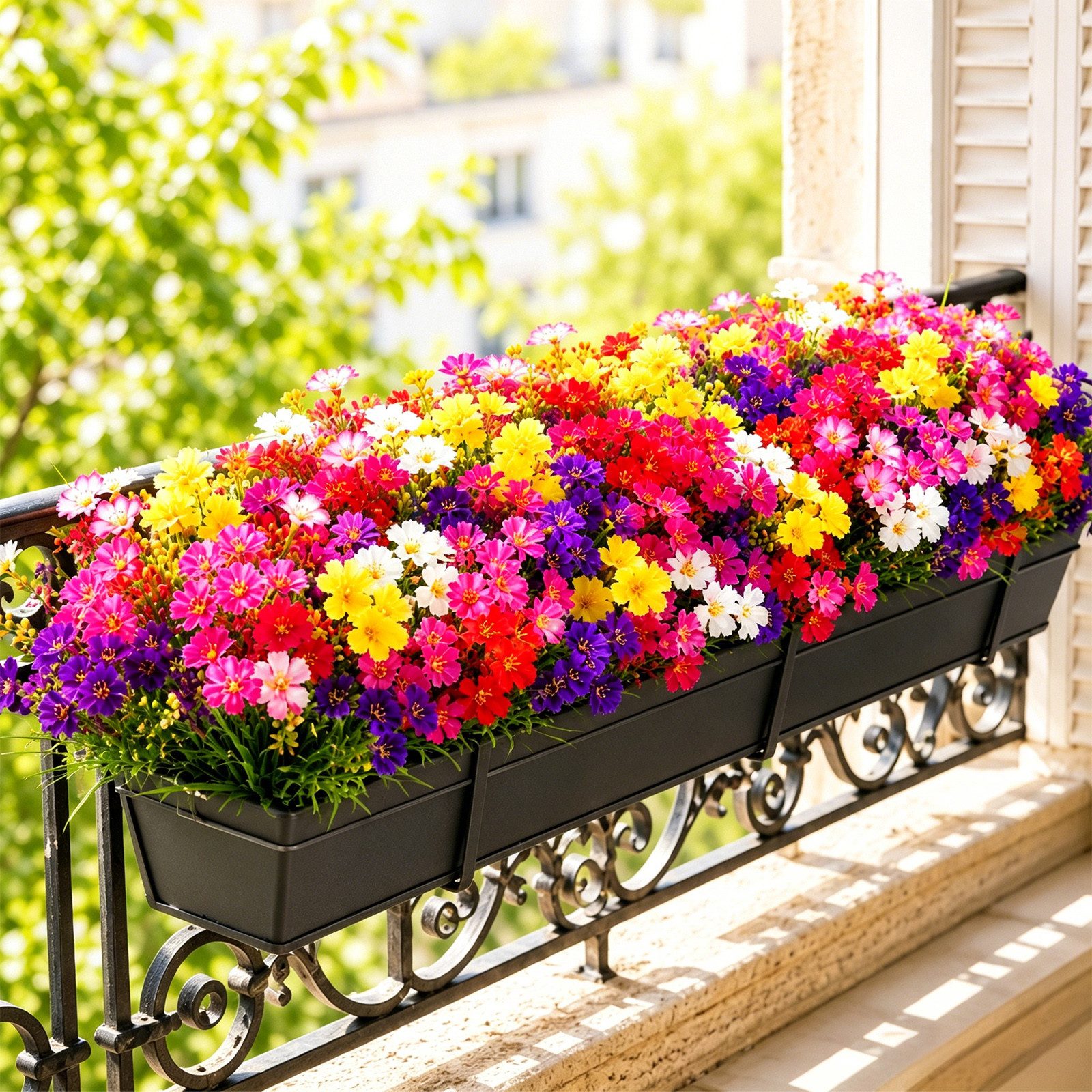 Kunstblume 12 Bündel Kunstblumen wie Echt Balkon, UV-beständig, Wetterfest Gänseblümchen, BlingBin, Höhe 33 cm, Künstliche Gänseblümchen Balkonpflanzen Balkonblumen