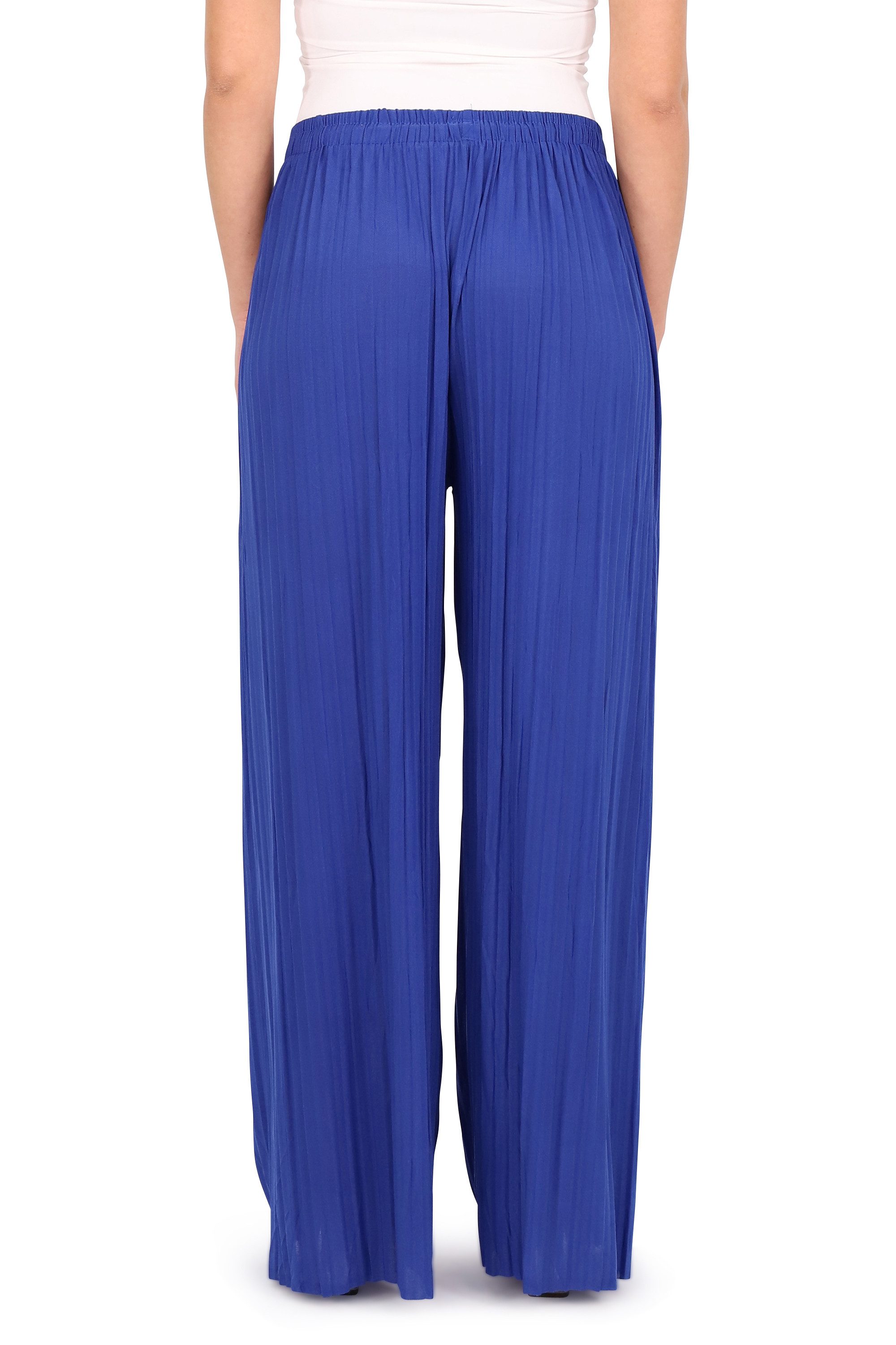 malito more than fashion Palazzohose Damen Plissee-Hose 883 Plissee Schlupfhose mit elastischem Bund 883