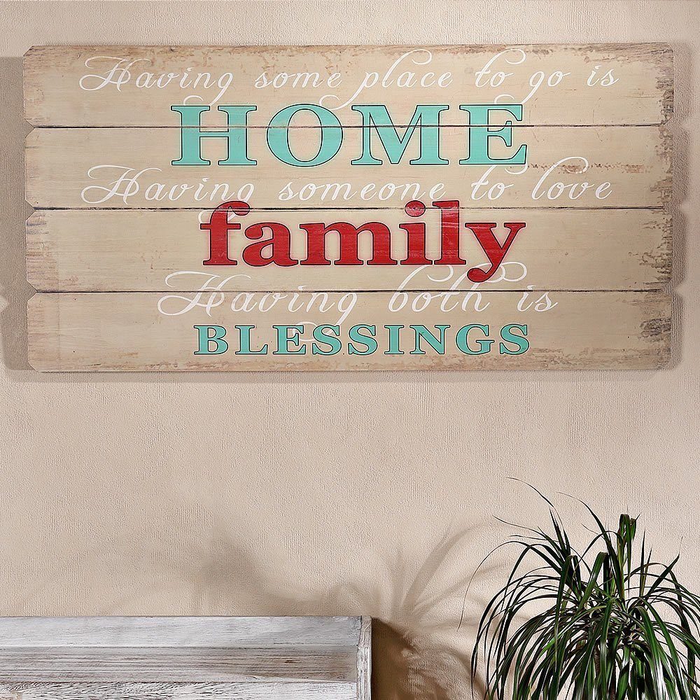 Wandbild Holzschild 100x50cm Familiy Motiv Deko Wandbild Wandschild Vintage NEU