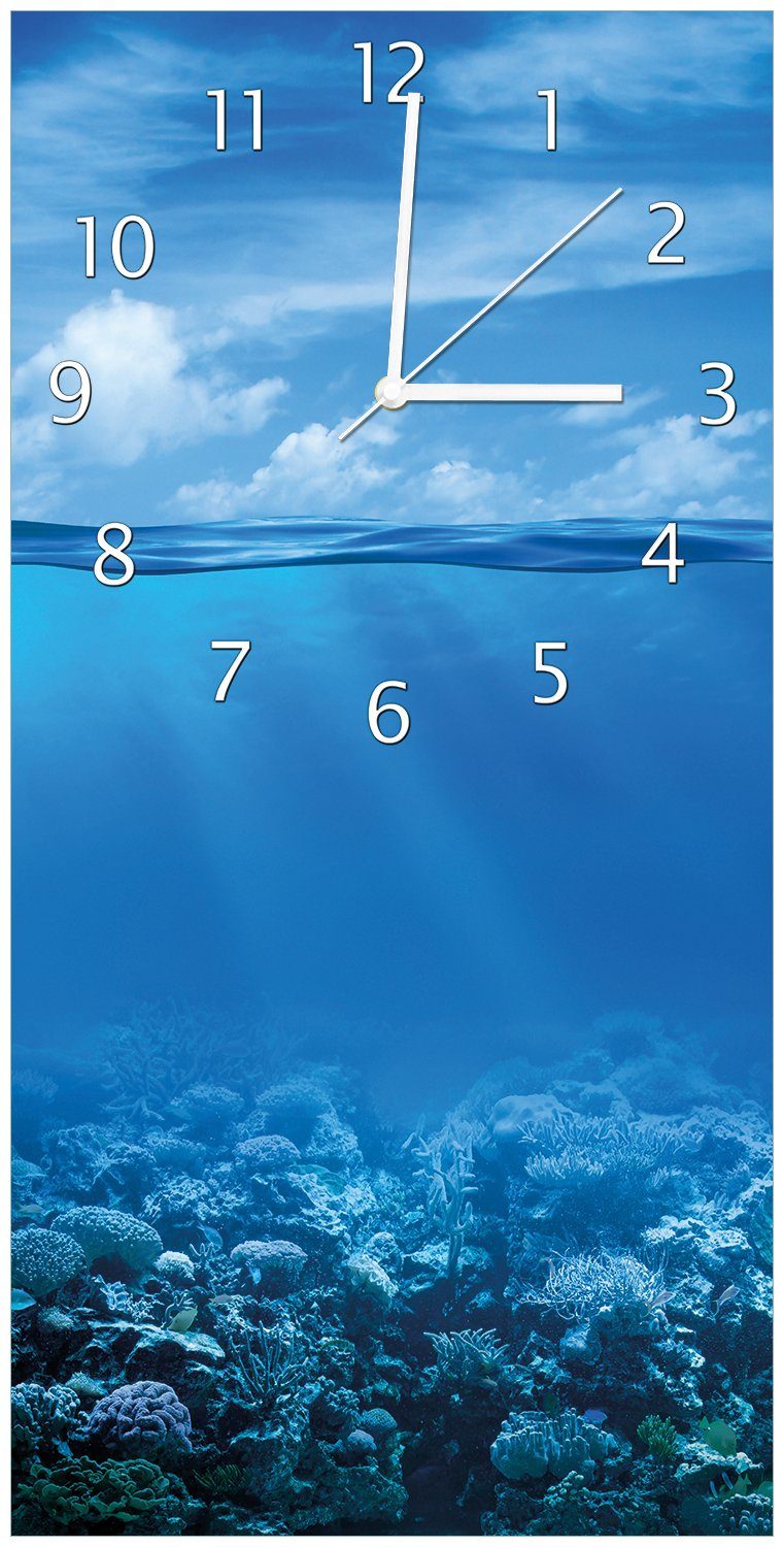 Acryl) Wanduhr Wallario Meer (Uhr aus Unterwasserwelt