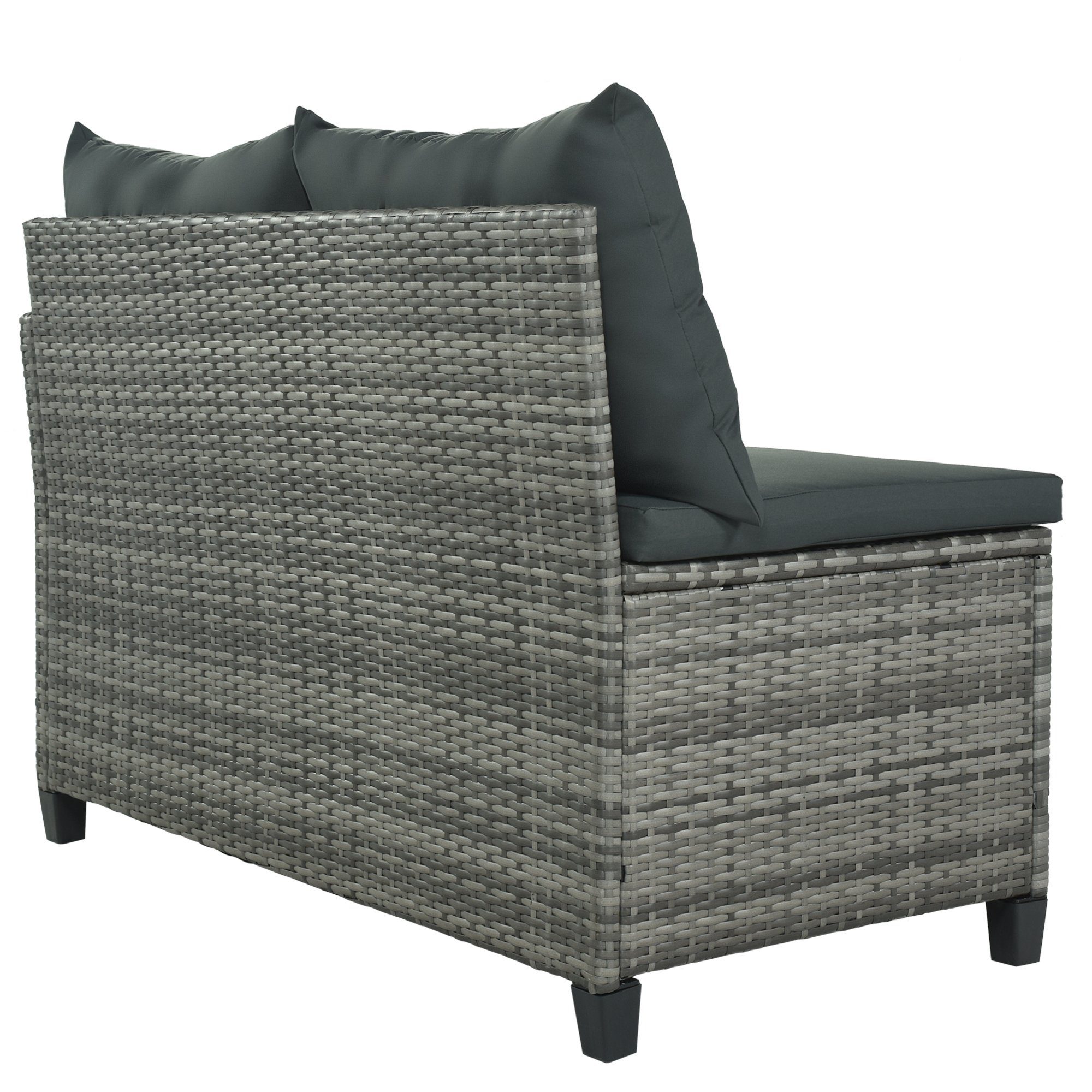 Gartenlounge-Set, (8-tlg), 2 Sofa, 4 Hocker, Tisch 100x100 cm, Polyrattan, mit Auflagen