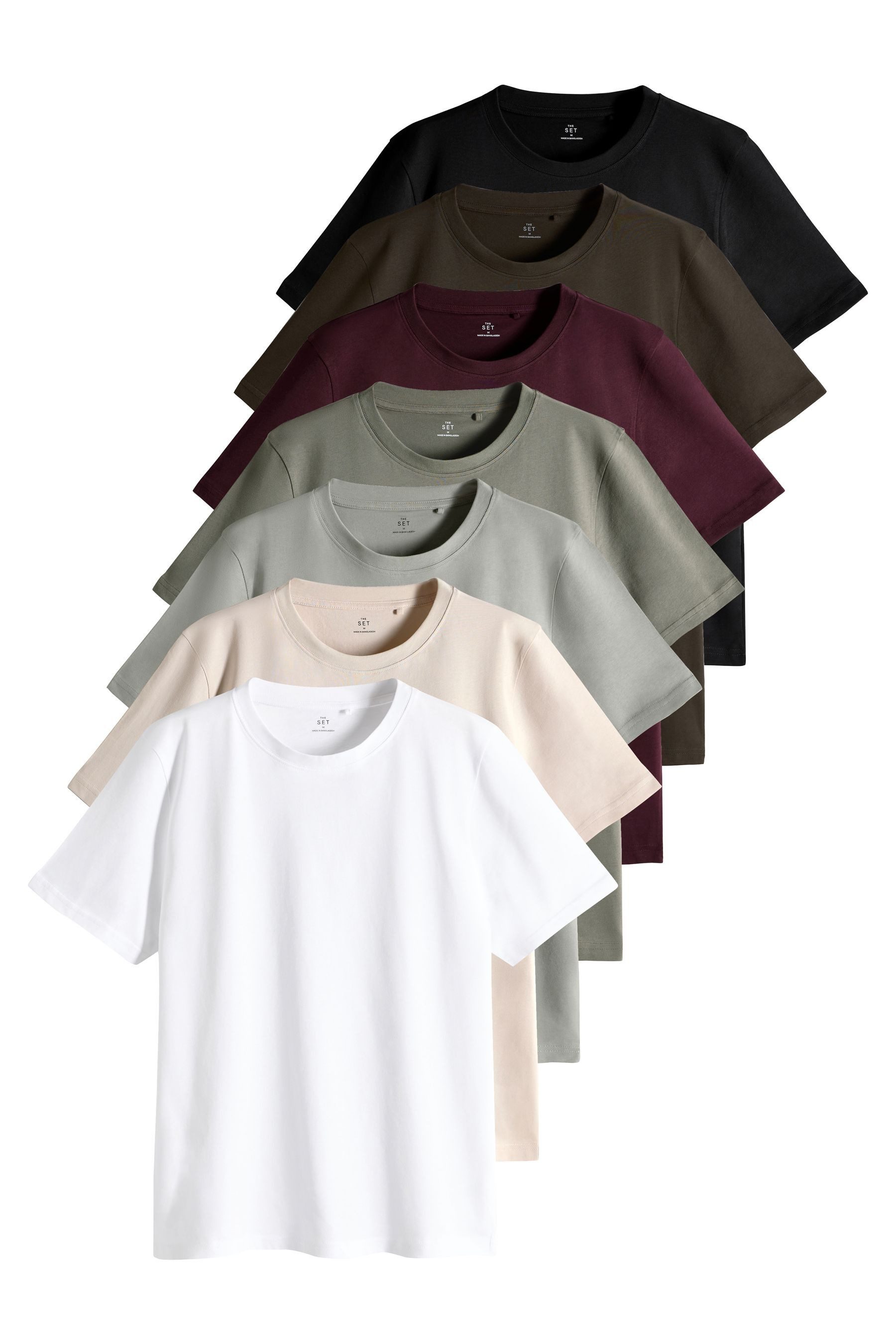The Set T-Shirt The Set Regular Fit Kurzarm-T-Shirts, 7er-Pack (7-tlg) günstig online kaufen