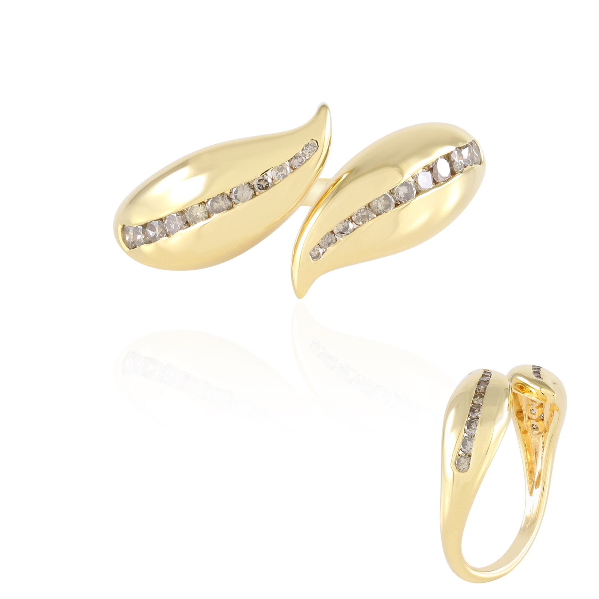 Cavill Diamantring Cavill Sterlingsilberring vergoldet, 0,36 ct champagner Diamant (1-tlg)