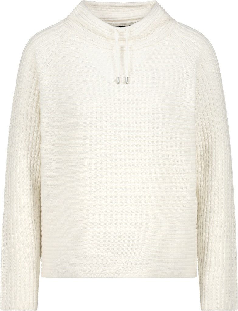 Monari Rundhalspullover 808990 Stehkragen mit Bindeband