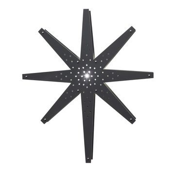 STAR TRADING LED Stern Holzstern Weihnachtsstern Leuchtstern hängend 60cm mit Kabel grau